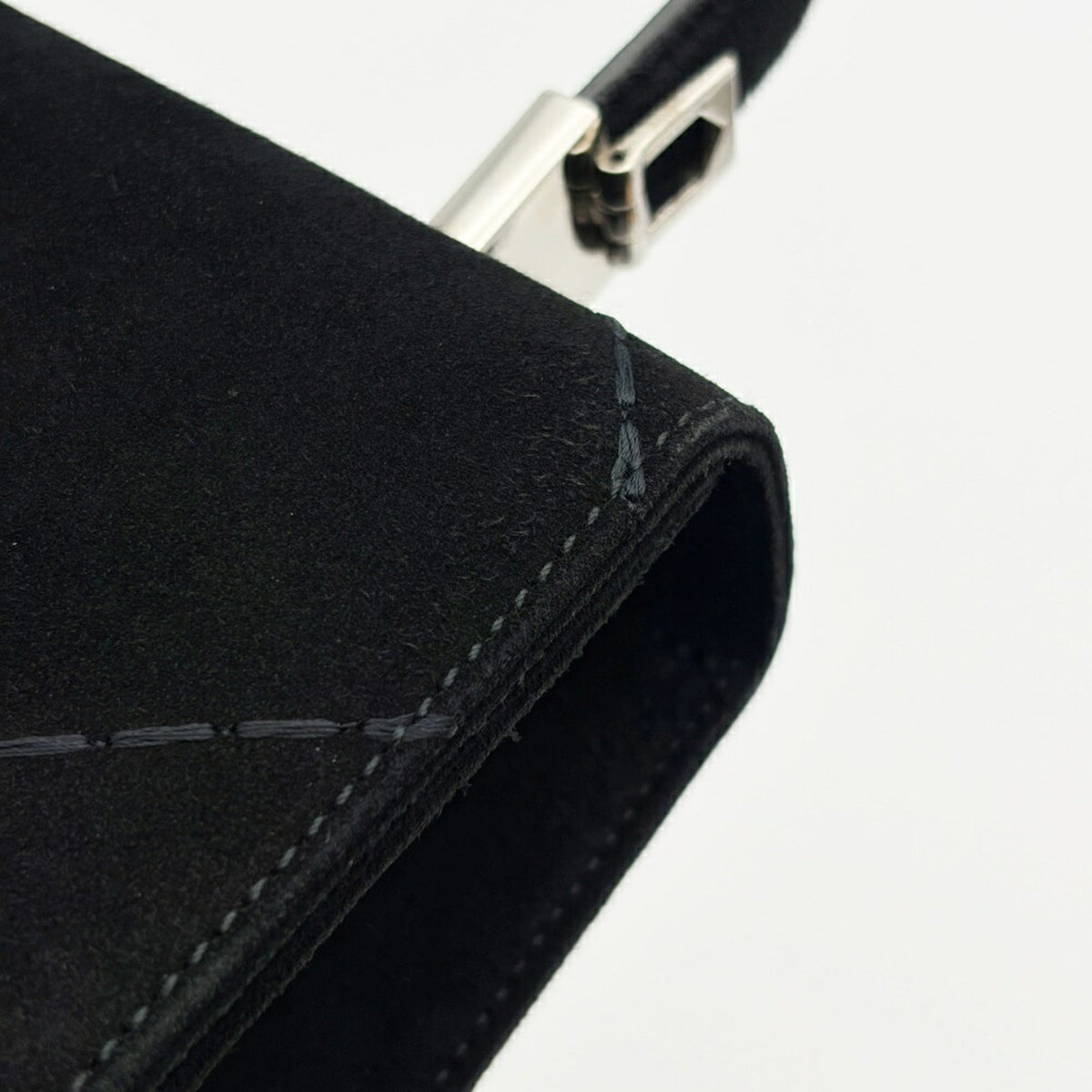 Salvatore Ferragamo Black Suede Handbag Shoulder Bag (Pre-Owned)