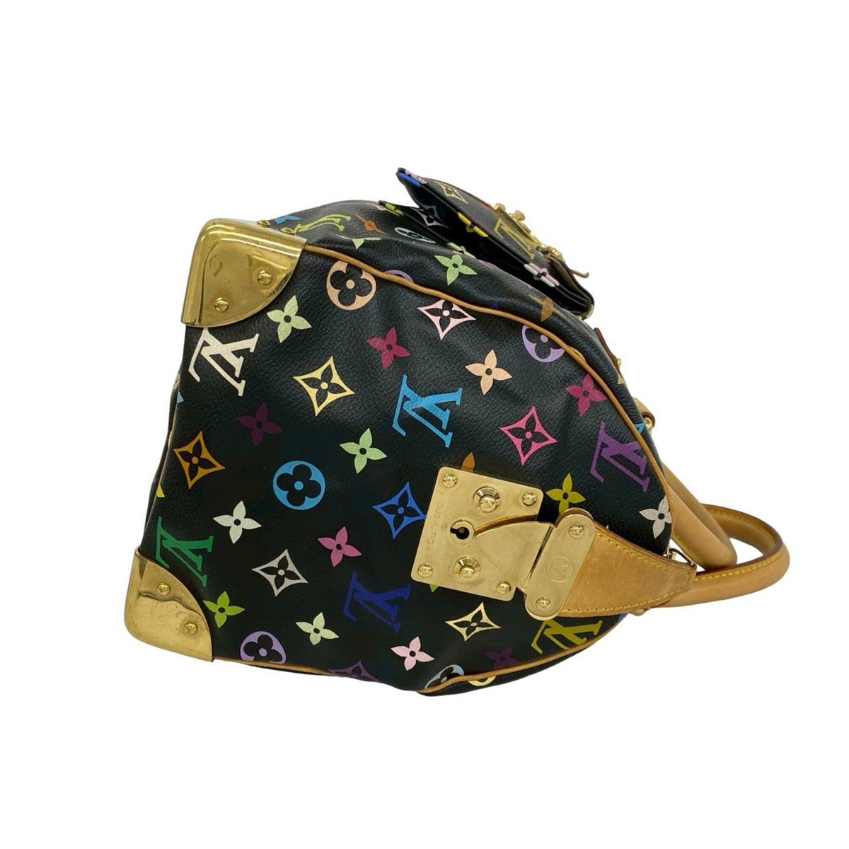 Louis Vuitton Black Multi-Color Leather Pvc Handbag (Pre-Owned)