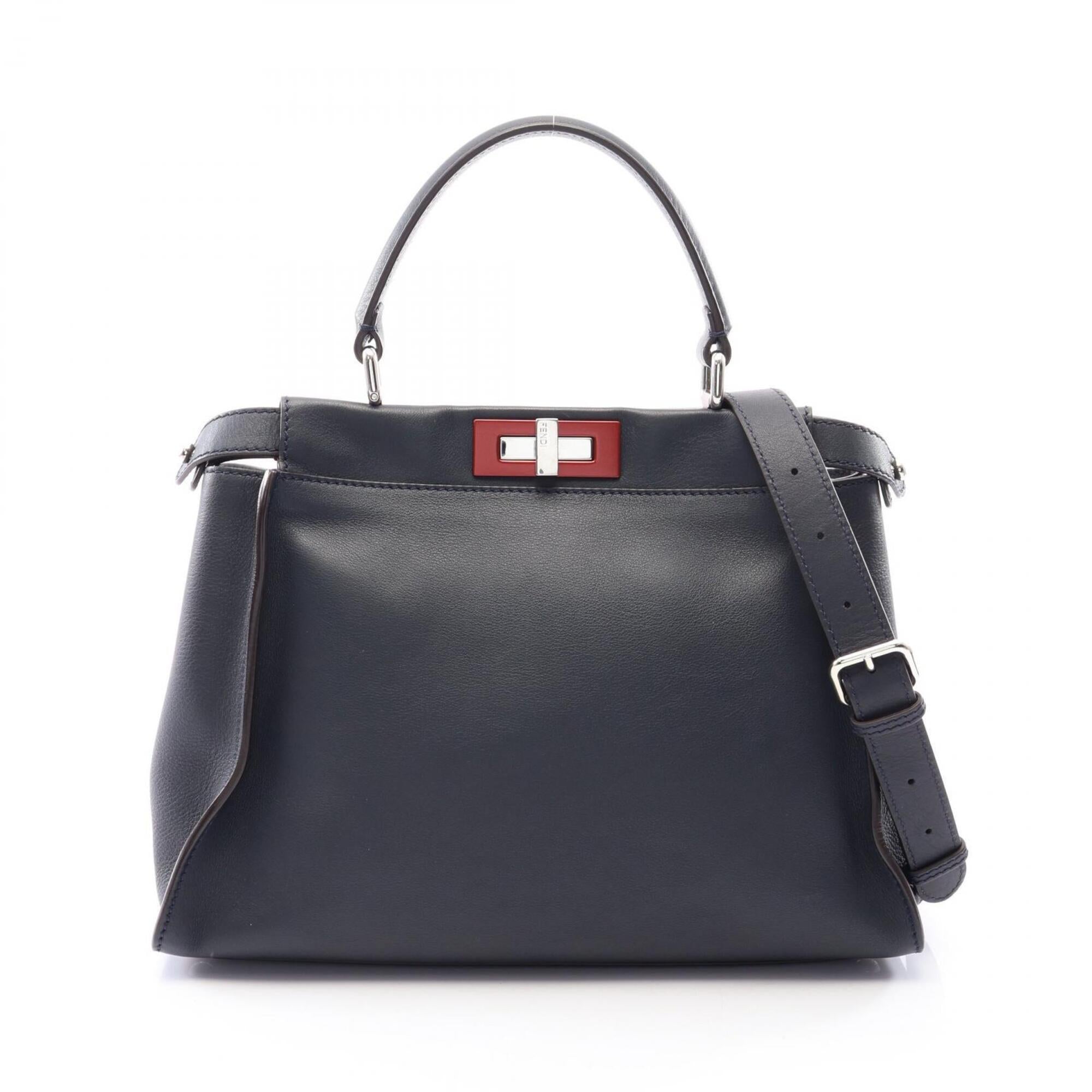 Fendi Navy Leather Handbag (Pre-Owned)