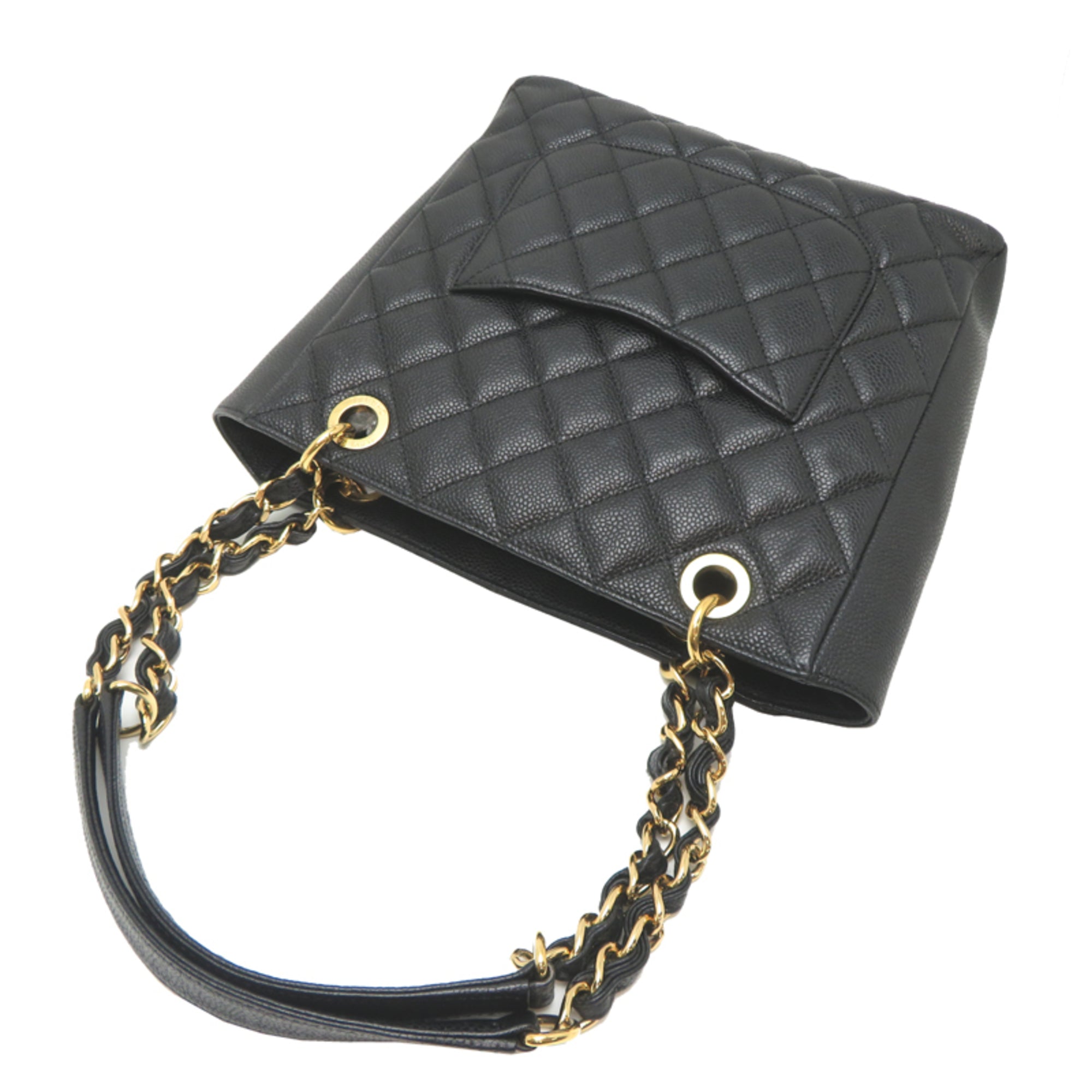 Chanel Black Grained Calfskin Tote Bag (Pre-Owned)