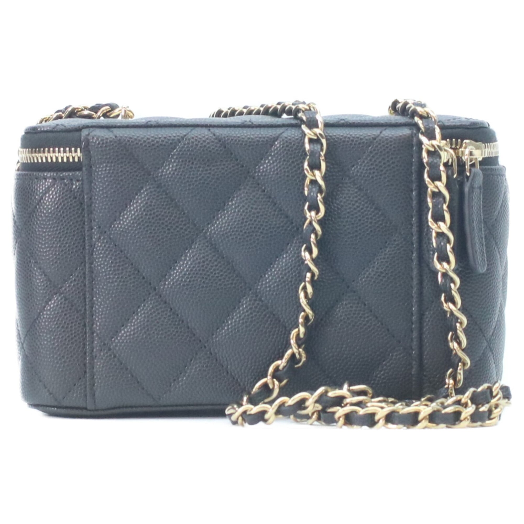 Chanel Black Grained Calfskin Shoulder Bag (Pre-Owned)