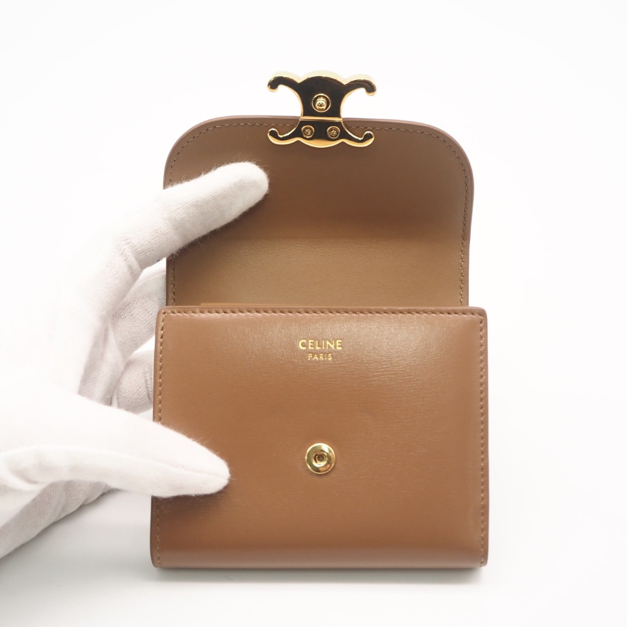Celine Brown Leather Wallet (Tri-Fold) (Pre-Owned)