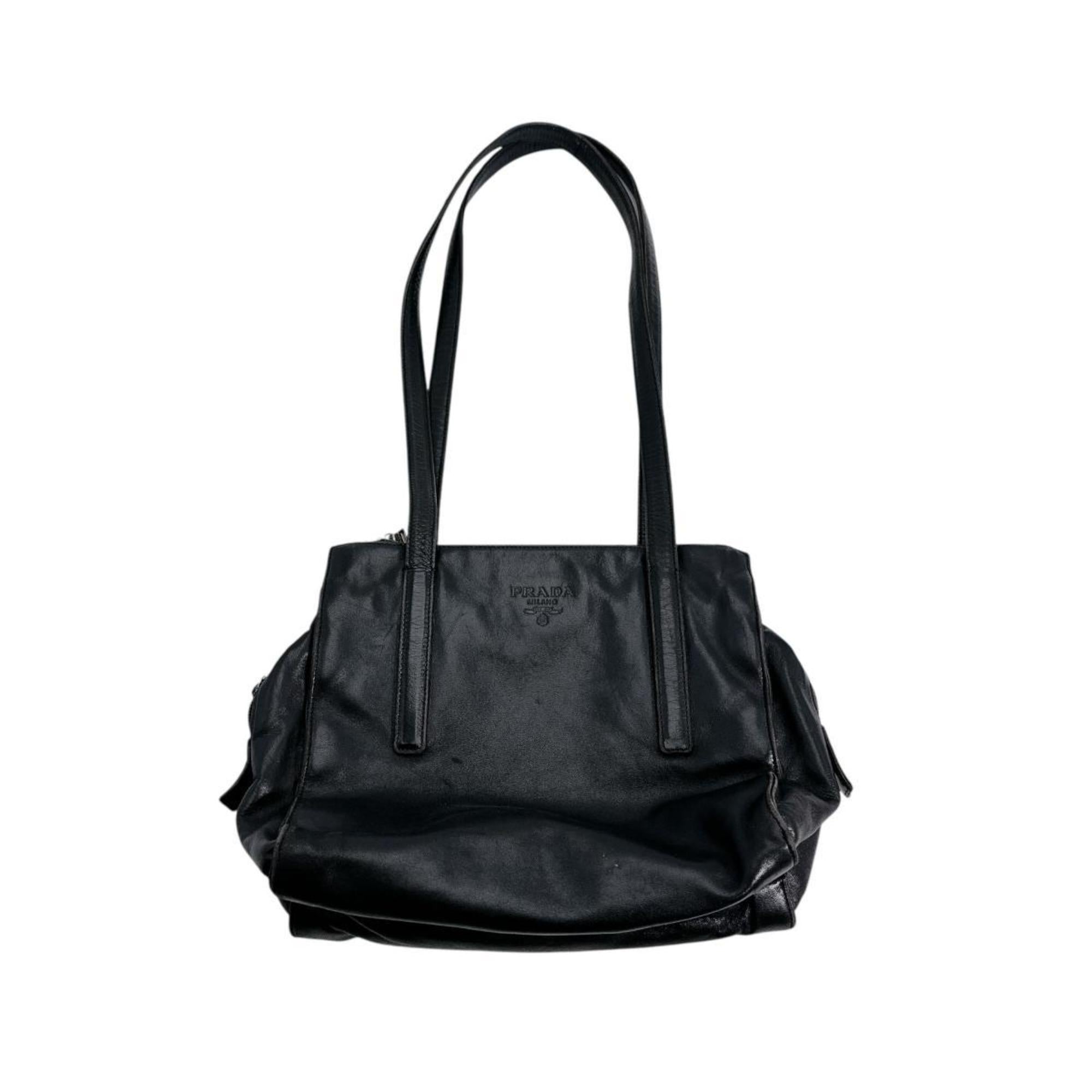 Prada Black Leather Tote Bag (Pre-Owned)