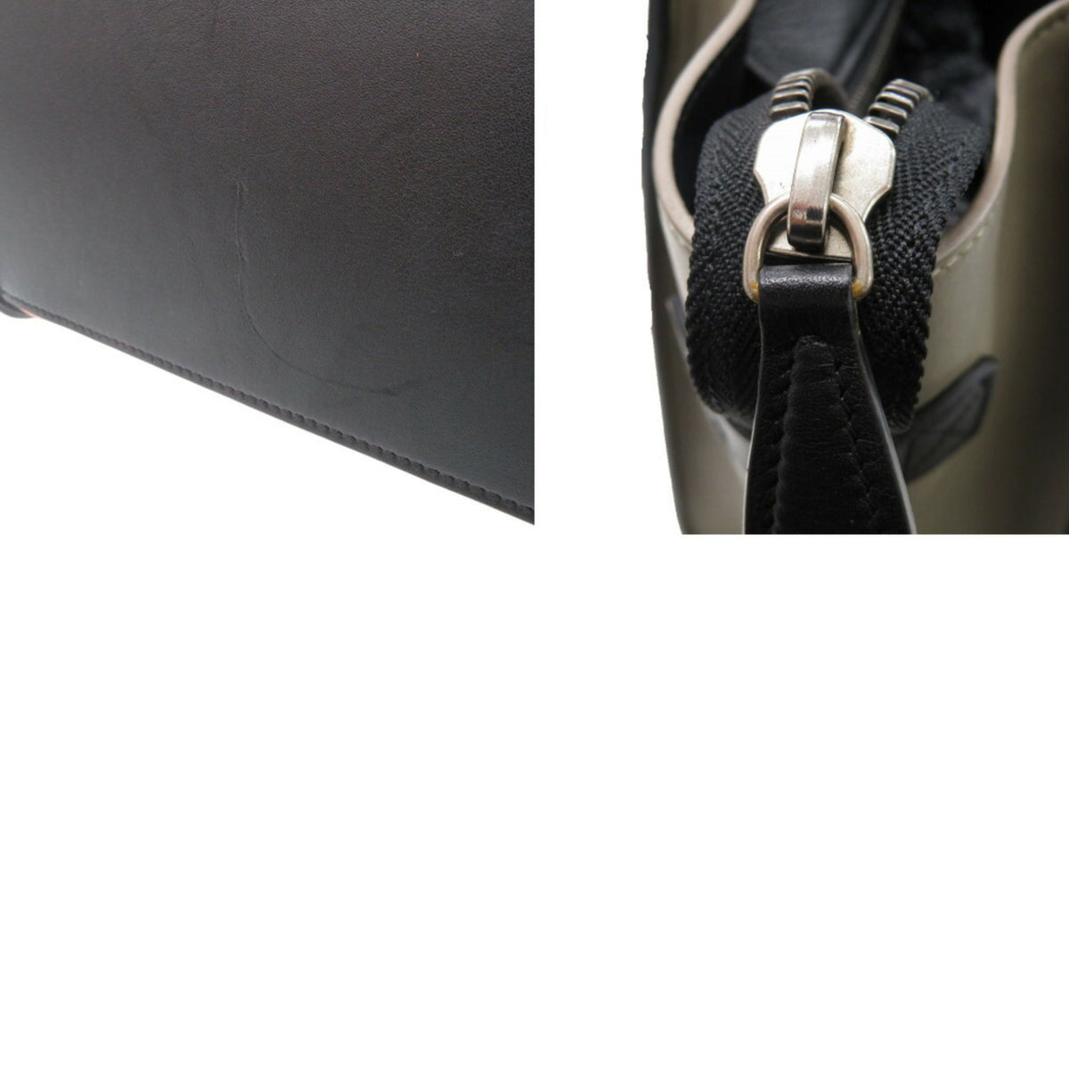 Celine Beige Black Orange Leather Handbag (Pre-Owned)