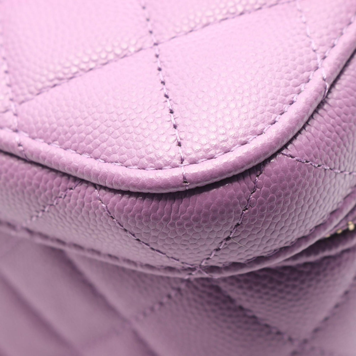 Chanel Purple Grained Calfskin Handbag Vanity Bag (Pre-Owned)