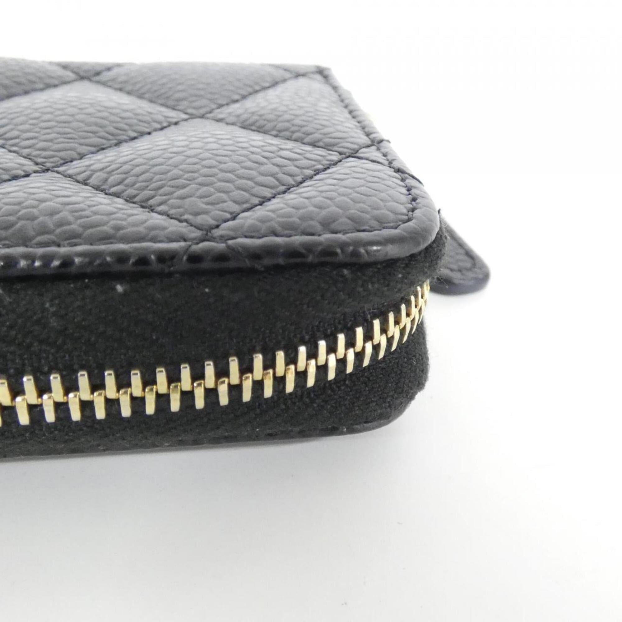Chanel Black Grained Calfskin Coin Purse/Coin Case (Pre-Owned)