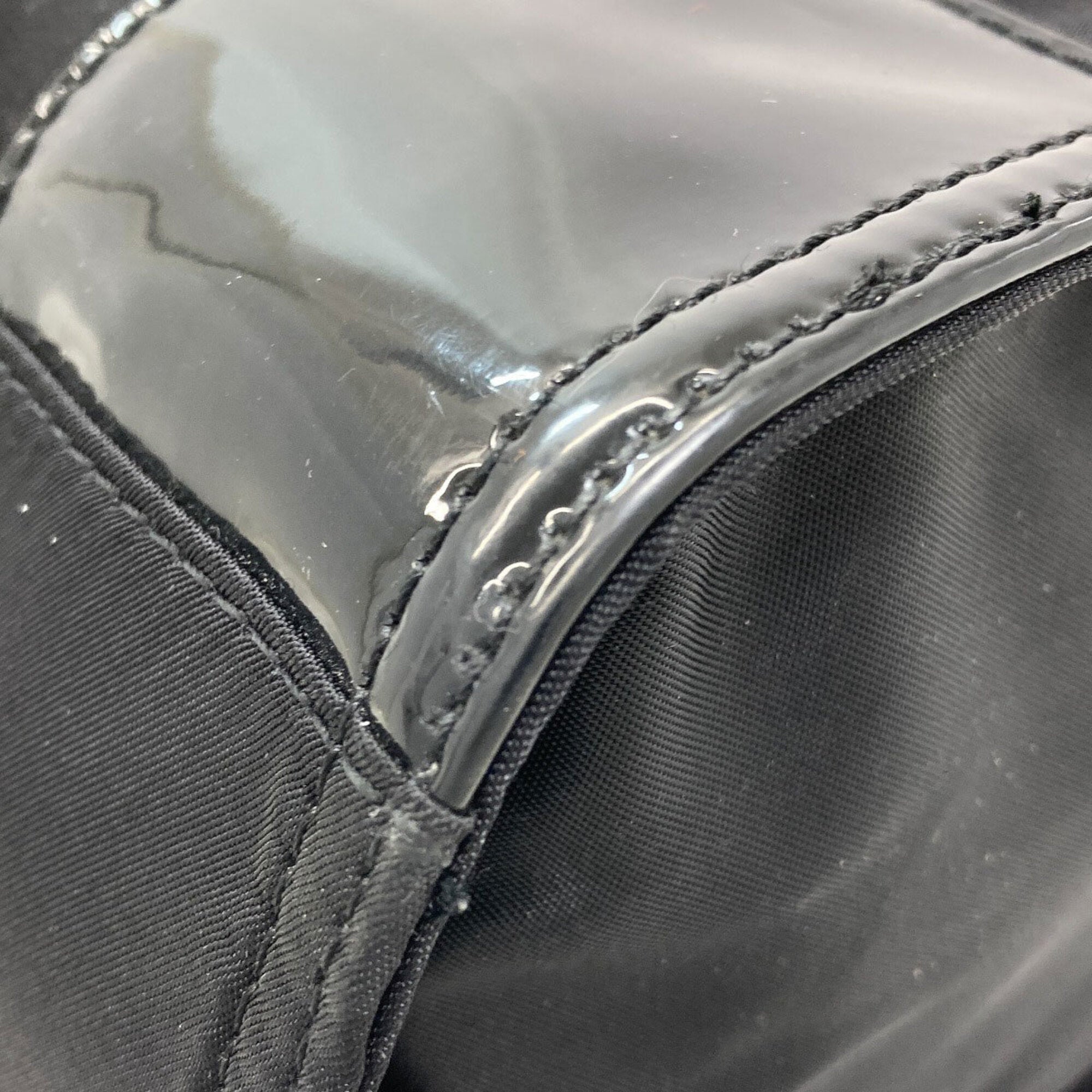 Tory Burch Black Nylon Patent Leather Tote Bag (Pre-Owned)