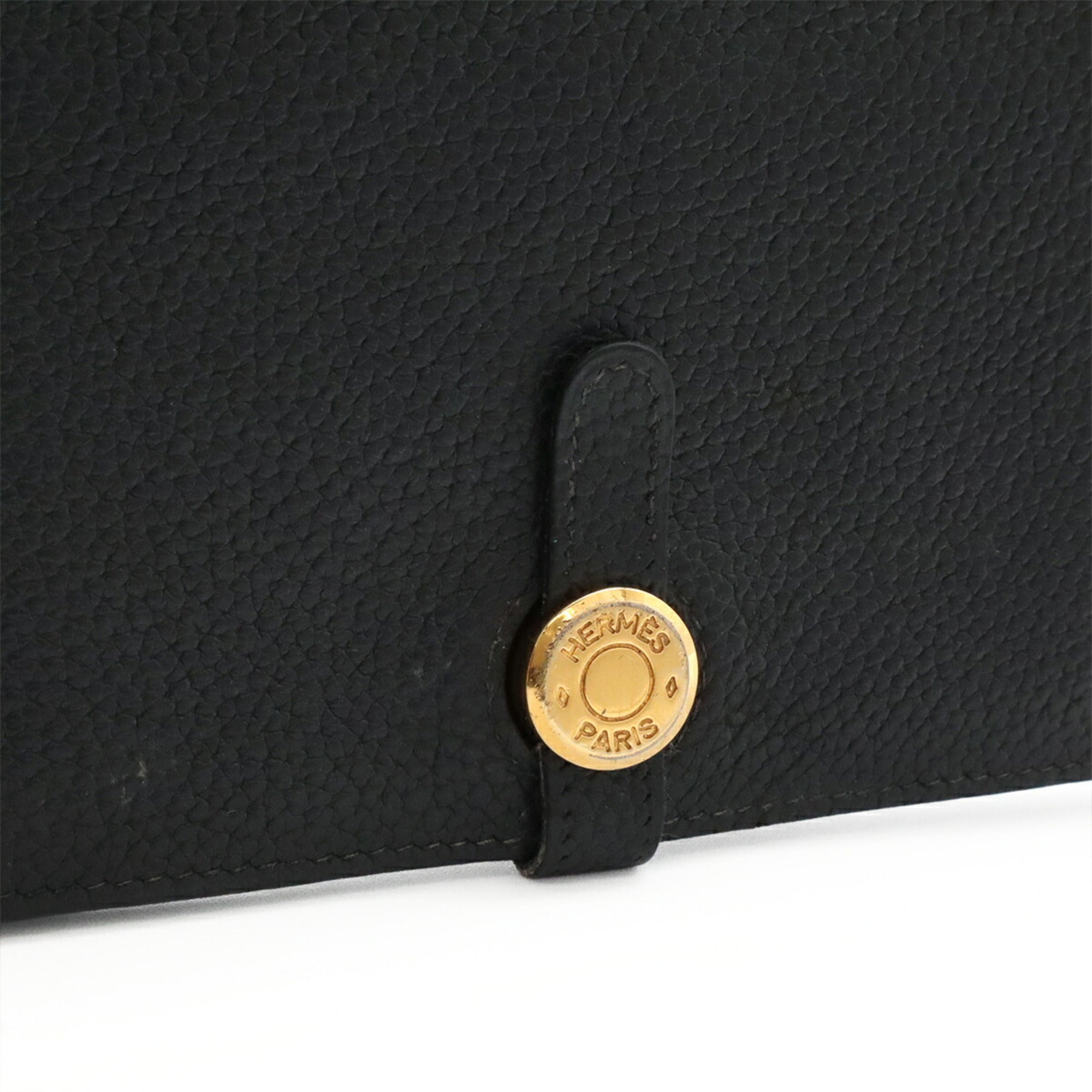 Hermes Black Togo Leather Long Wallet (Bi-Fold) (Pre-Owned)