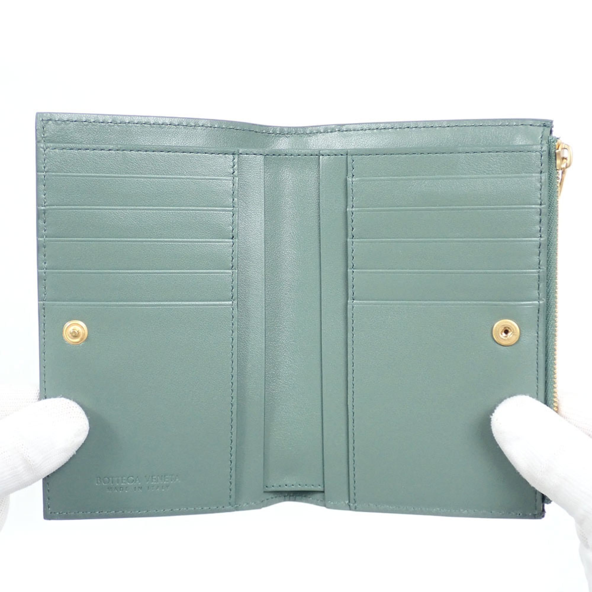 Bottega Veneta Green Leather Wallet (Bi-Fold) (Pre-Owned)