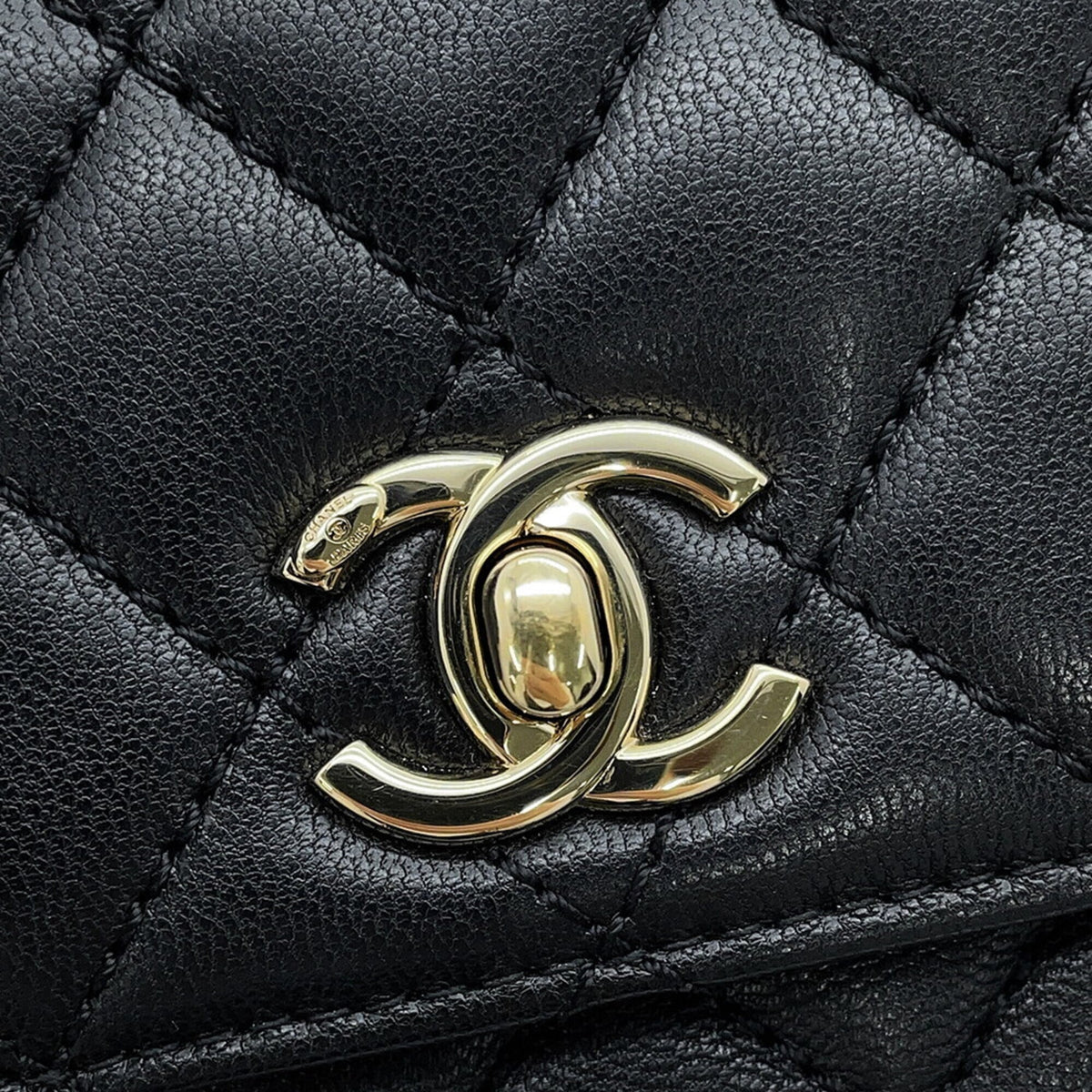 Chanel Black Champagne Gold Multi-Color Handbag (Pre-Owned)