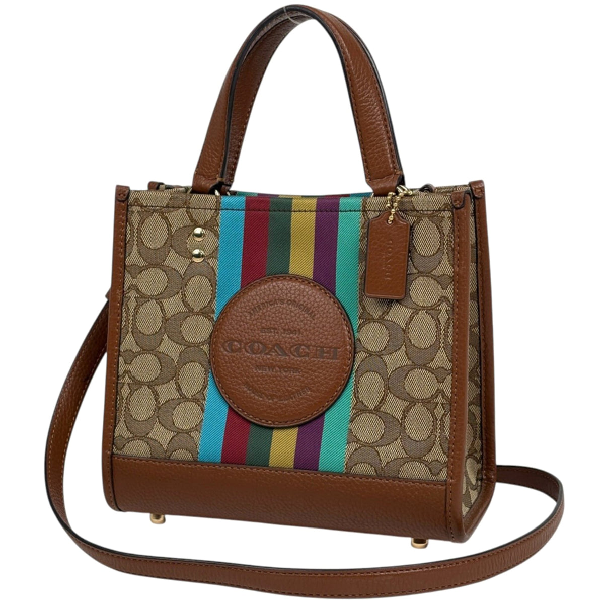 Coach Signature Brown Canvas Leather Tote Bag (Pre-Owned)