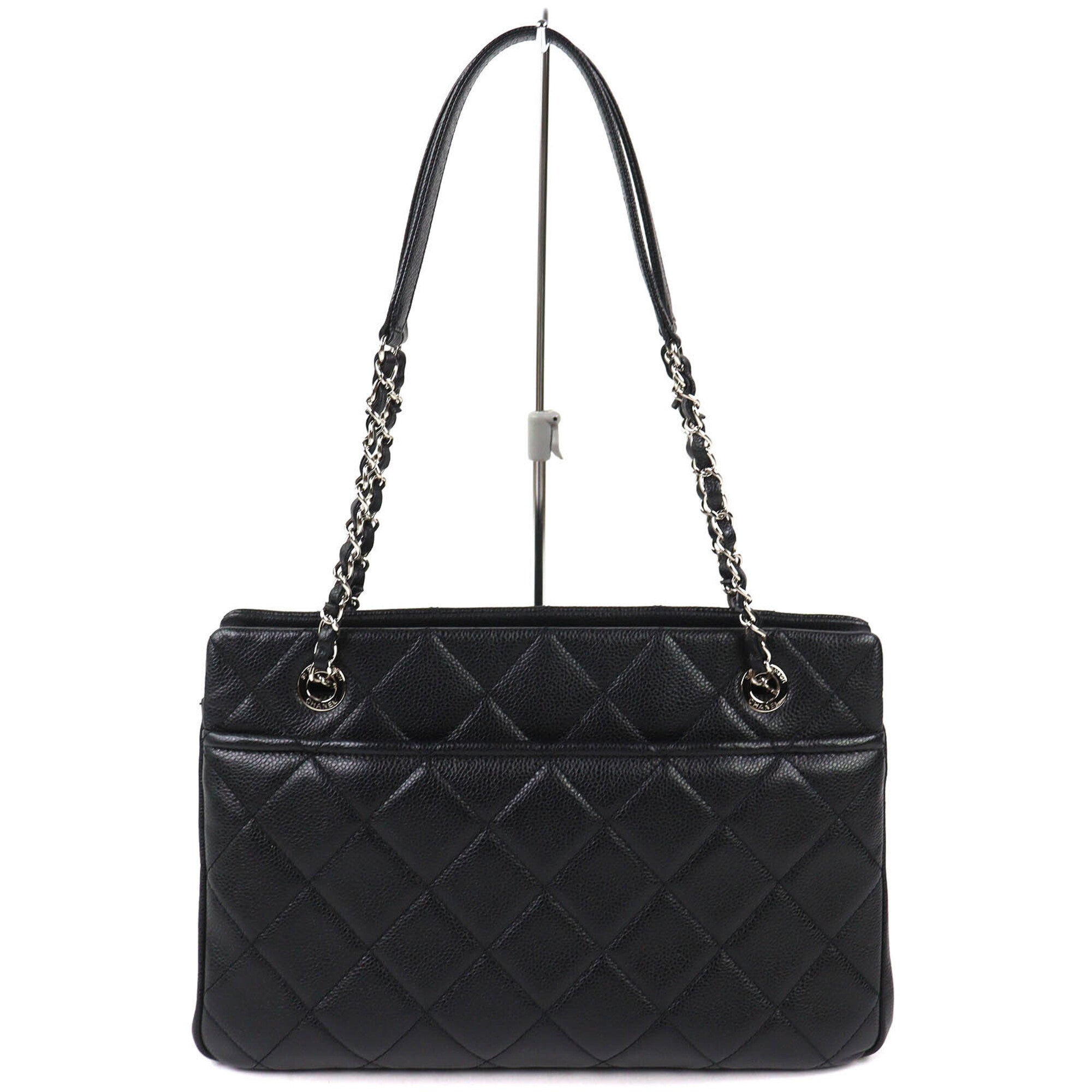 Chanel Matelasse Black Grained Calfskin Tote Bag (Pre-Owned)