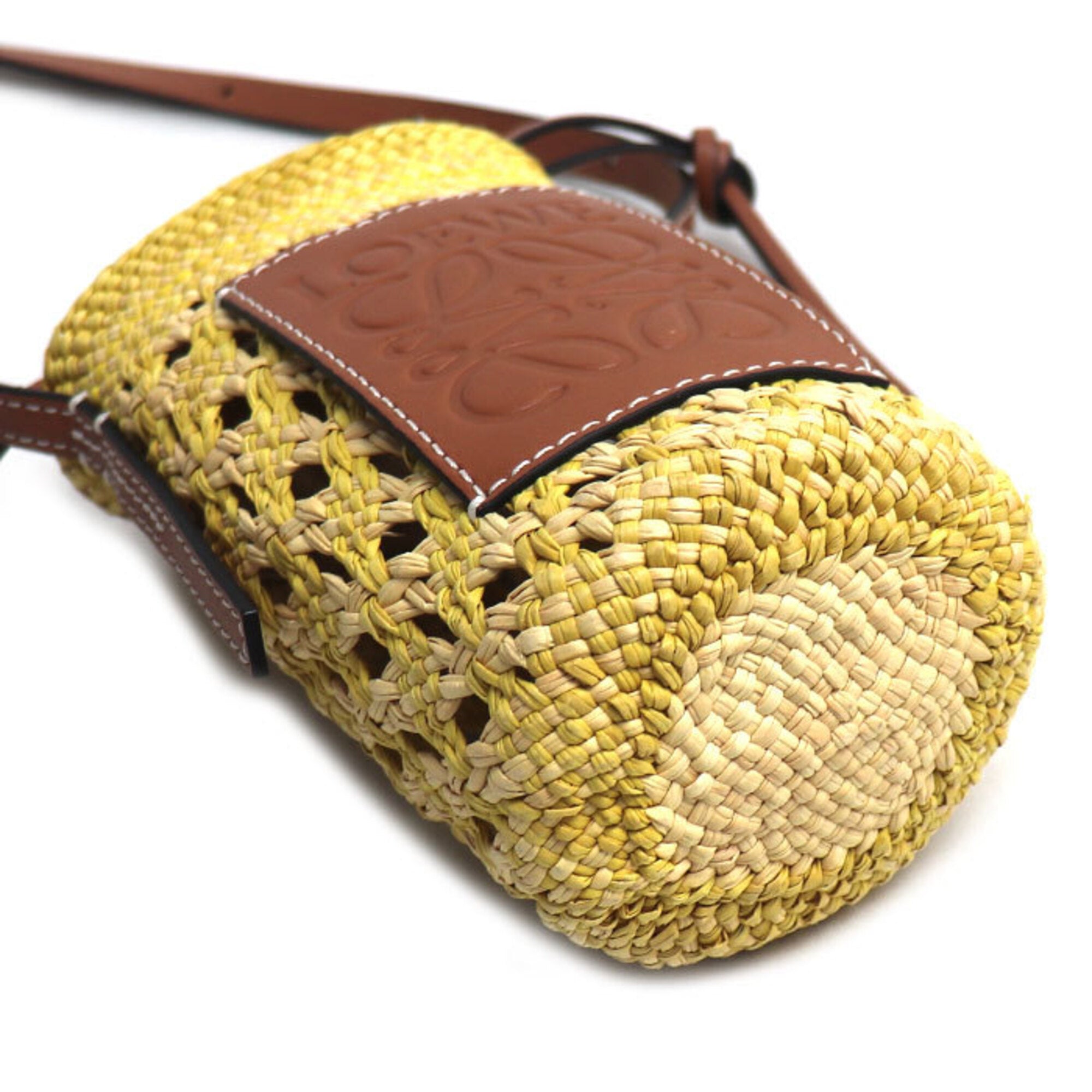 Loewe Yellow Raffia Leather Shoulder Bag (Pre-Owned)