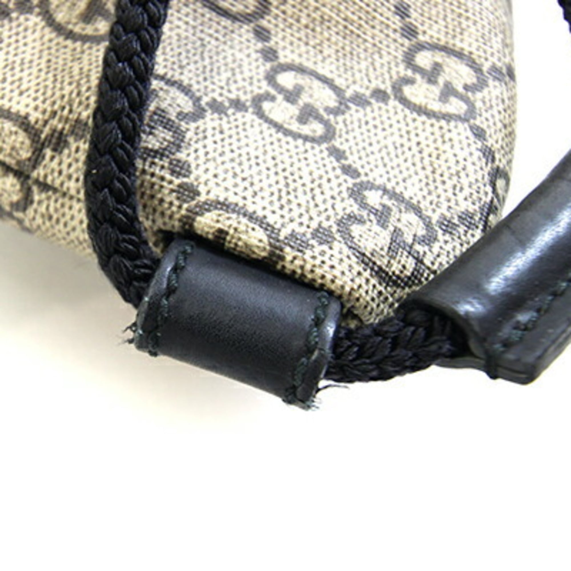 Gucci Beige Black Pvc Nylon Leather Backpack (Pre-Owned)