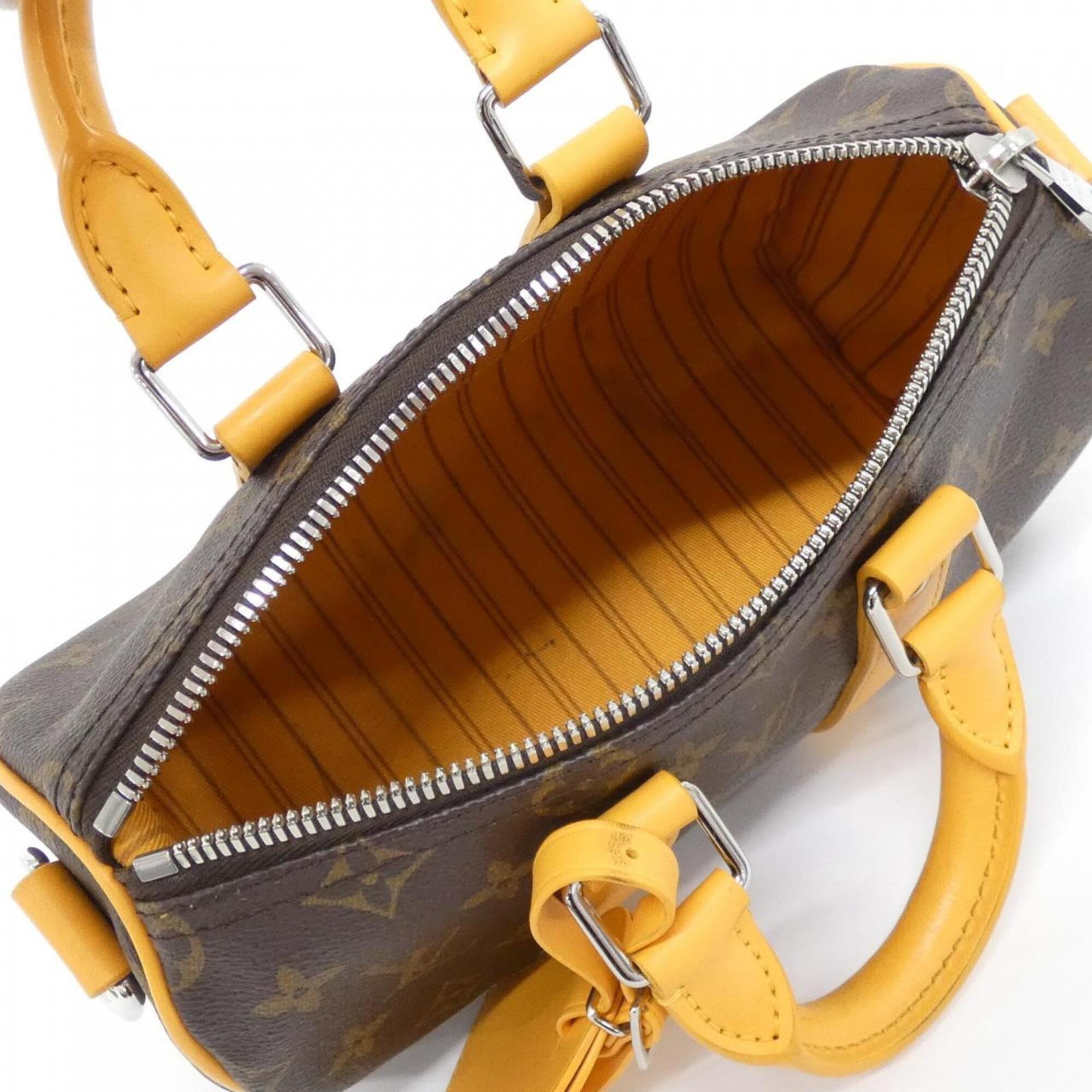 Louis Vuitton Brown Saffron Yellow Coated Canvas Boston Bag (Pre-Owned)