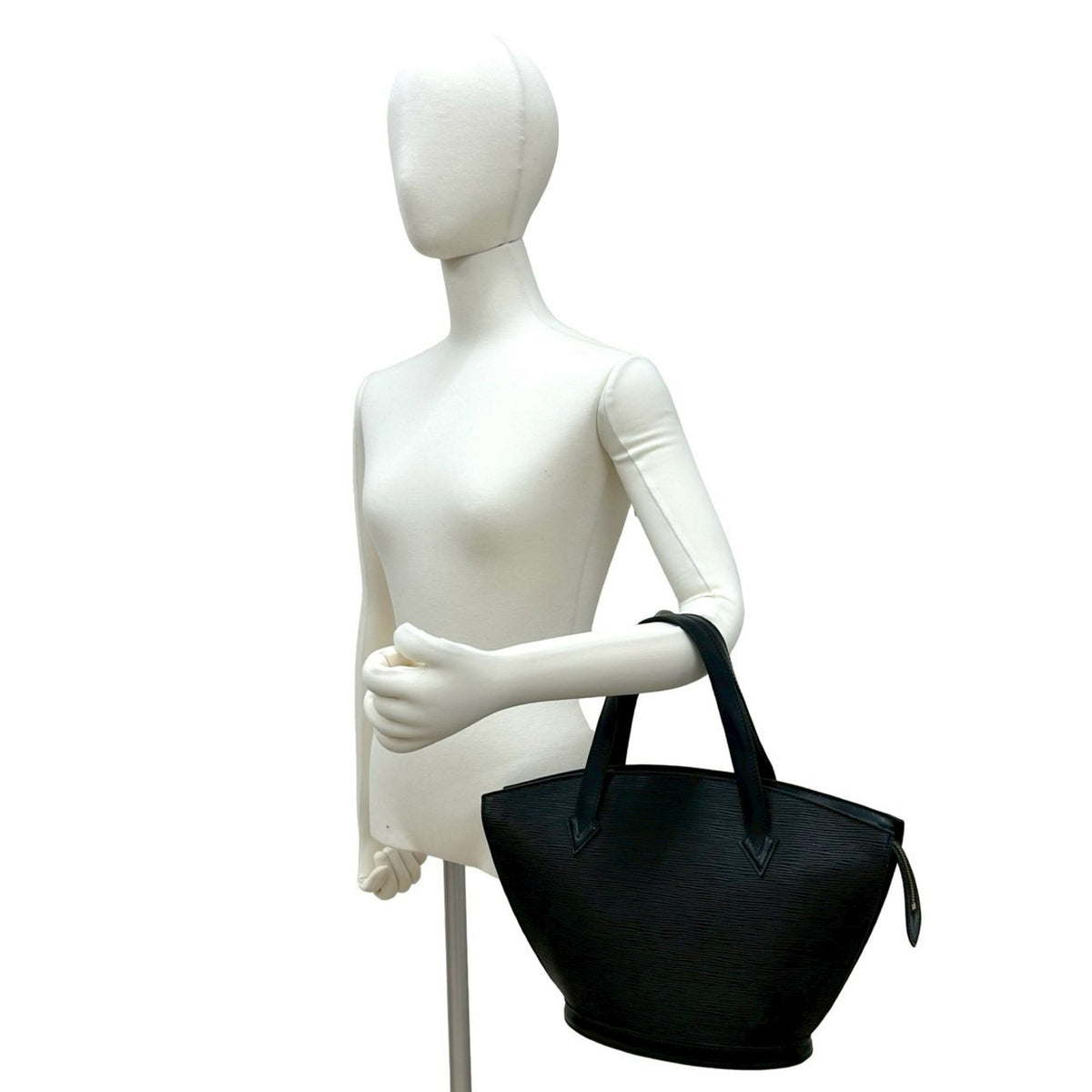 Louis Vuitton Black Leather Handbag Tote Bag (Pre-Owned)