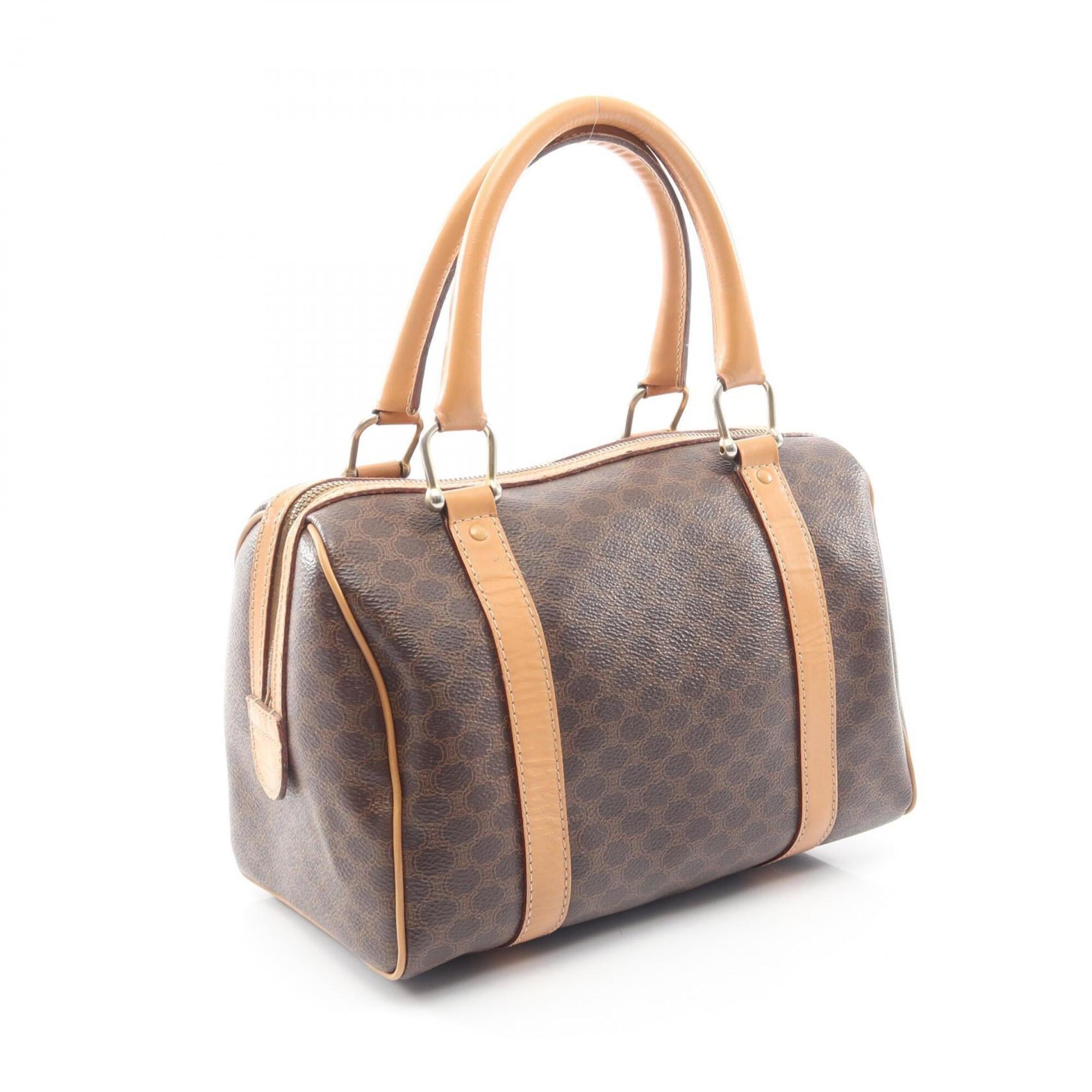 Celine Brown Coated Canvas Leather Handbag Tote Bag (Pre-Owned)