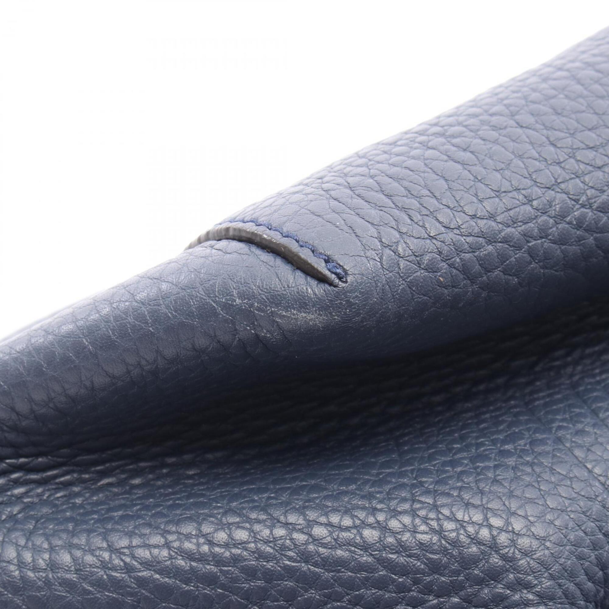 Gucci Navy Leather Handbag Tote Bag (Pre-Owned)