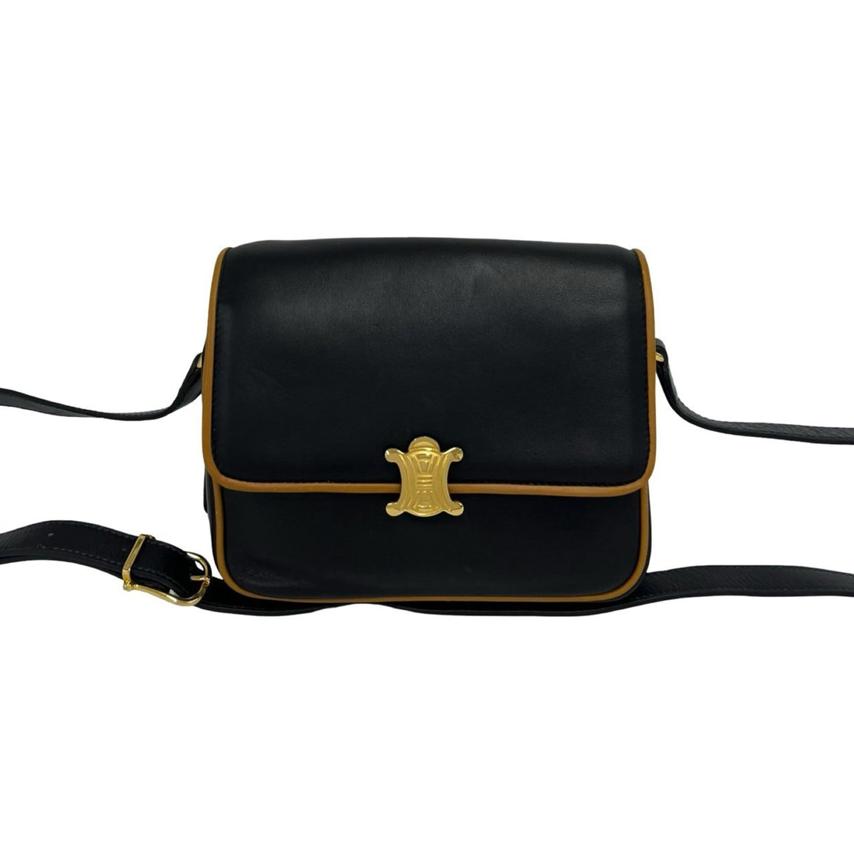 Celine Black Brown Leather Pochette Shoulder Bag (Pre-Owned)