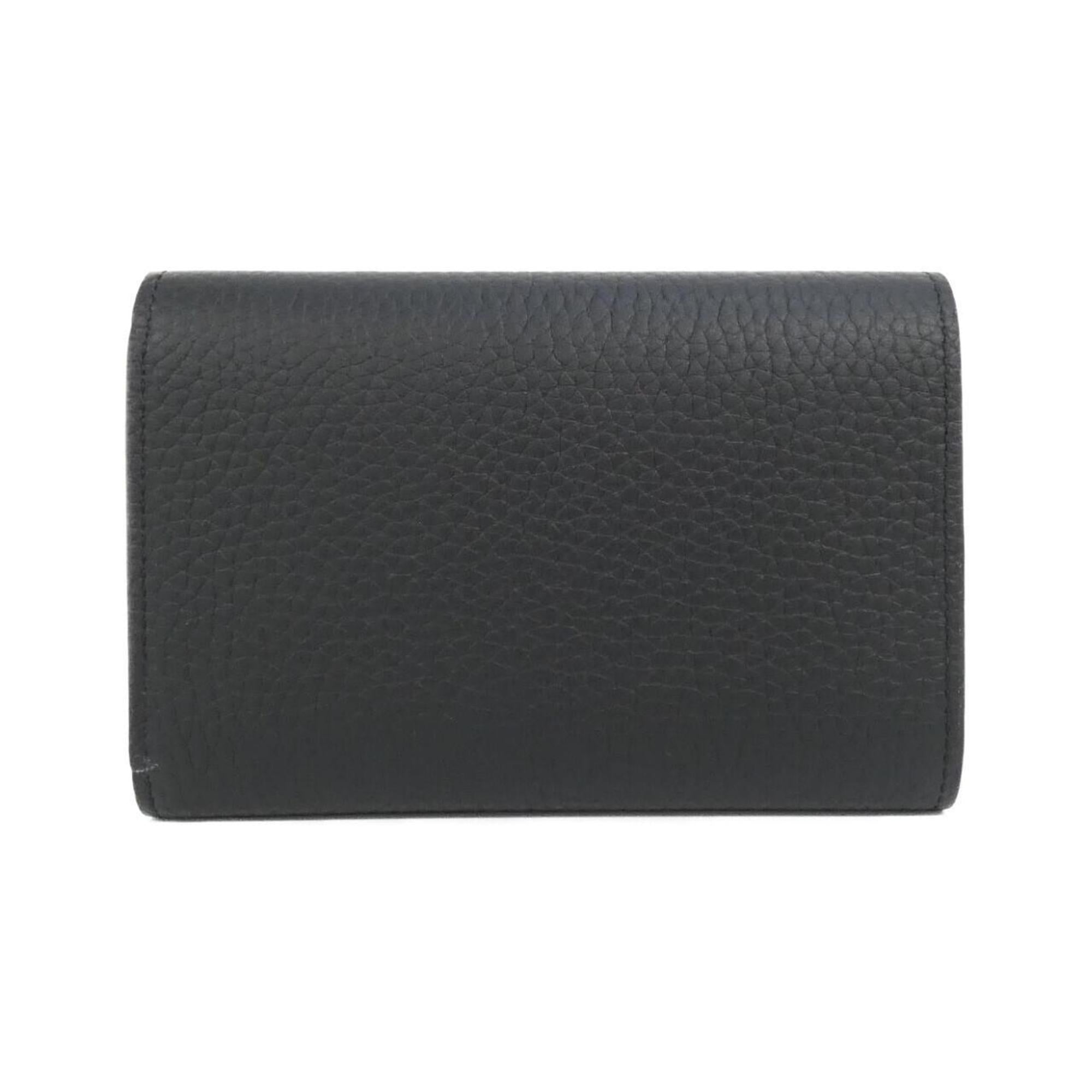 Louis Vuitton Black Leather Wallet (Tri-Fold) (Pre-Owned)