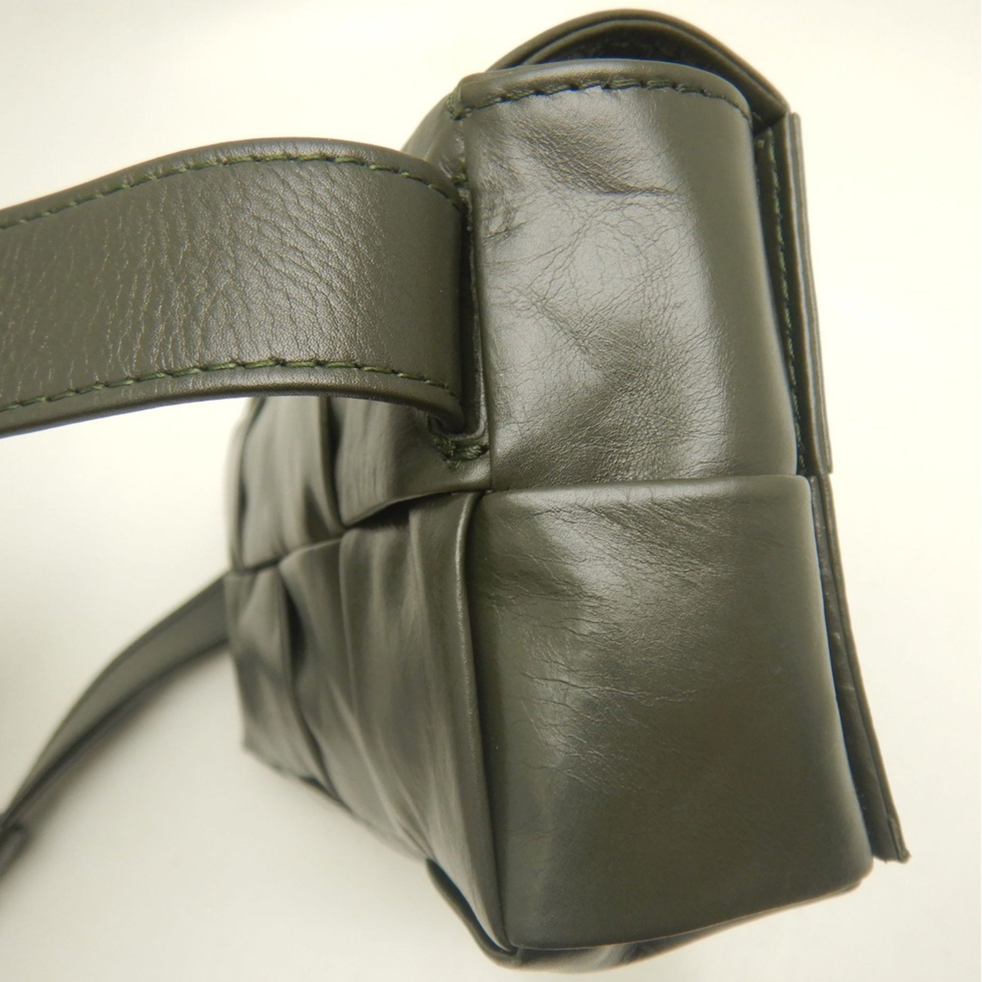 Bottega Veneta Khaki Leather Fanny Pack (Pre-Owned)