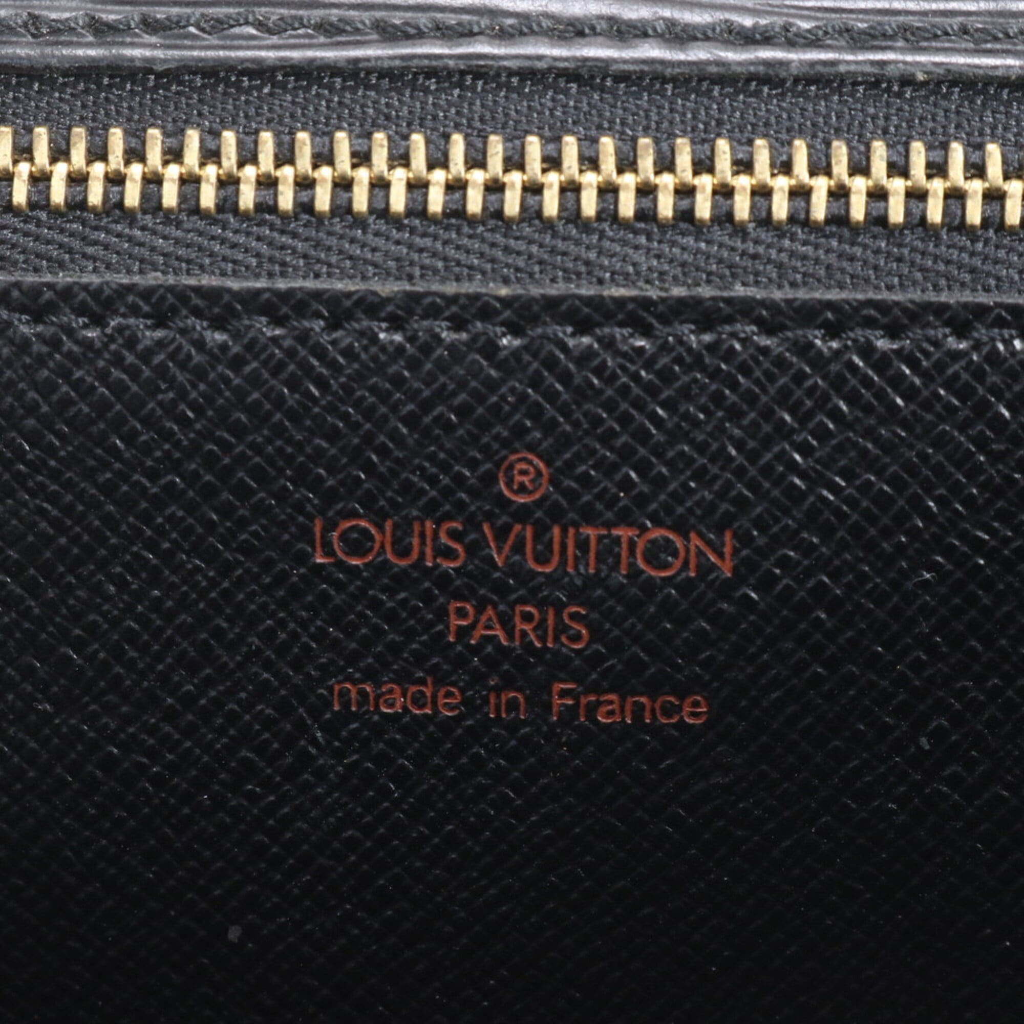 Louis Vuitton Noir Leather Clutch Bag Pochette Pouch (Pre-Owned)