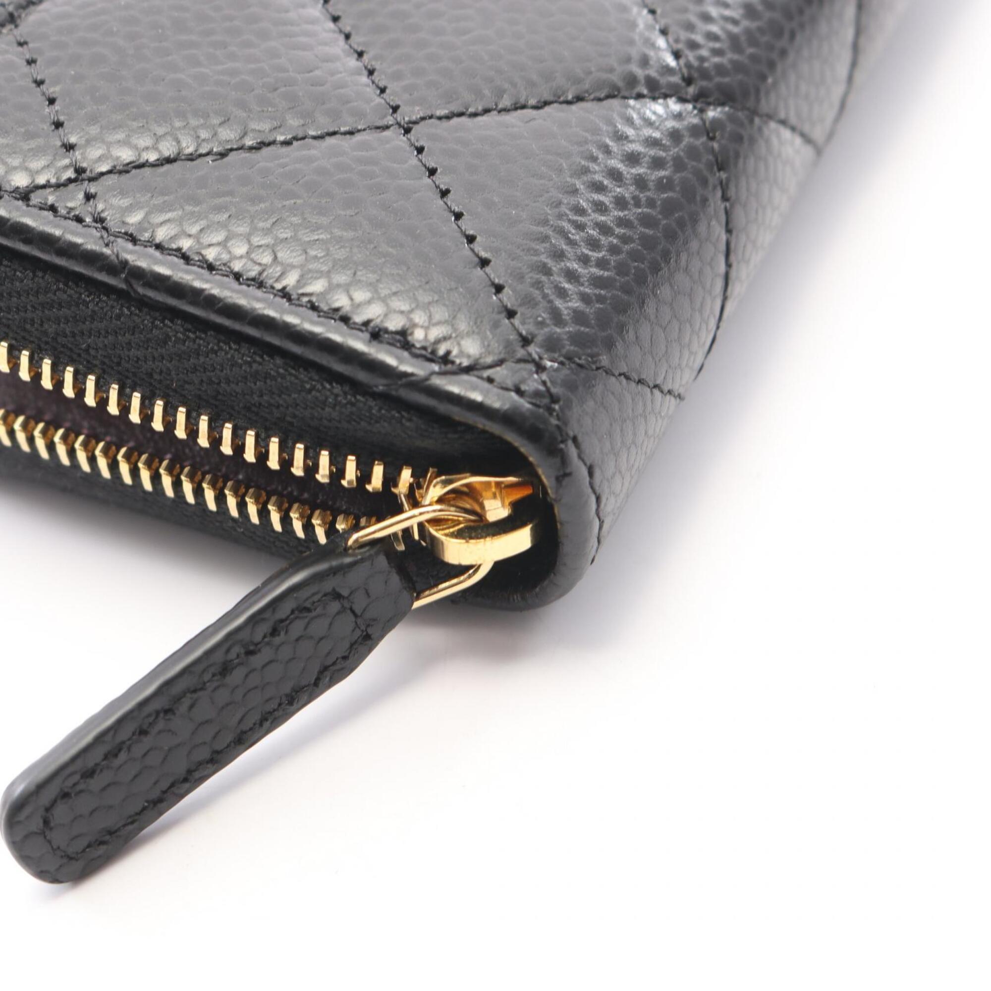 Chanel Black Grained Calfskin Coin Purse/Coin Case (Pre-Owned)
