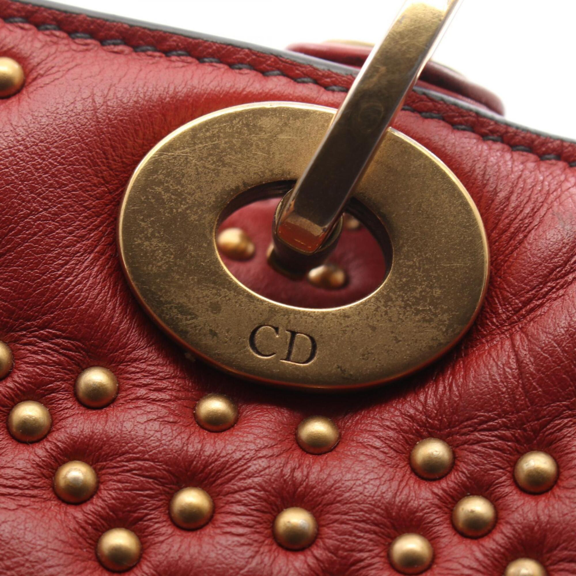 Christian Dior Bordeaux Leather Handbag (Pre-Owned)