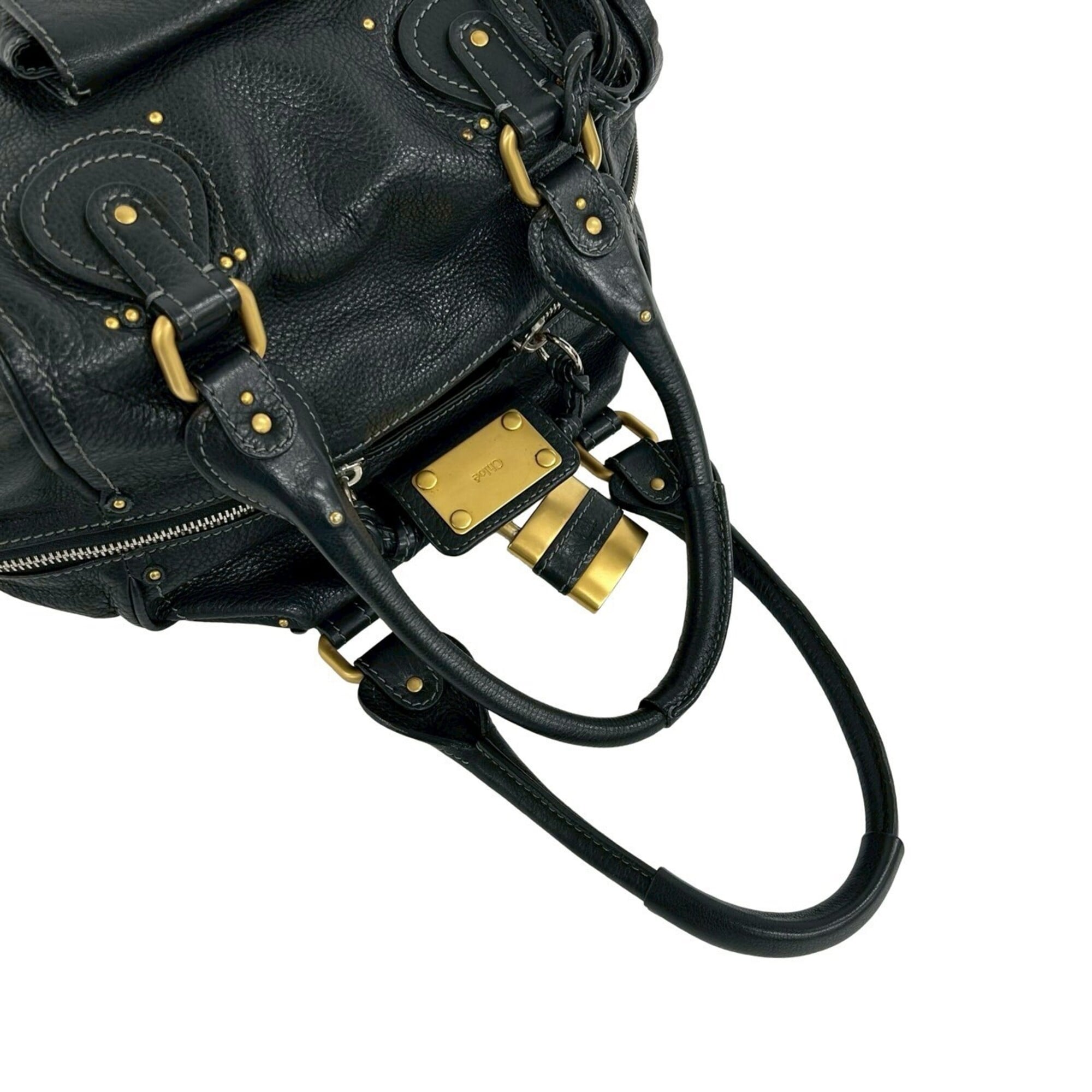 Chloé Black Leather Handbag Tote Bag (Pre-Owned)
