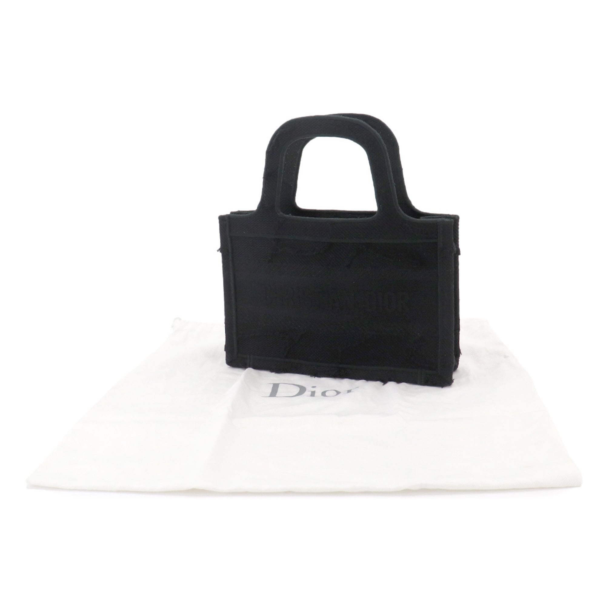 Christian Dior Black Canvas Handbag Tote Bag (Pre-Owned)