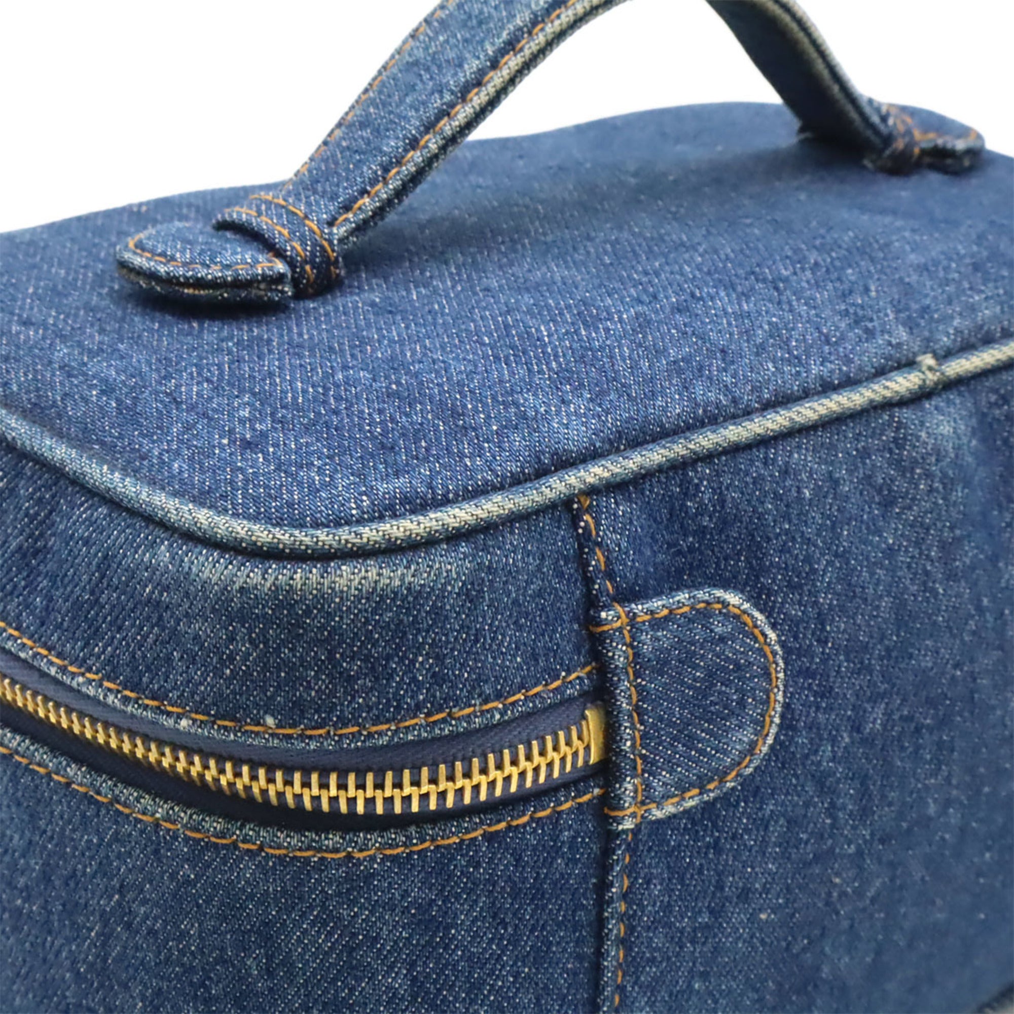 Chanel Blue Denim Handbag Vanity Bag (Pre-Owned)