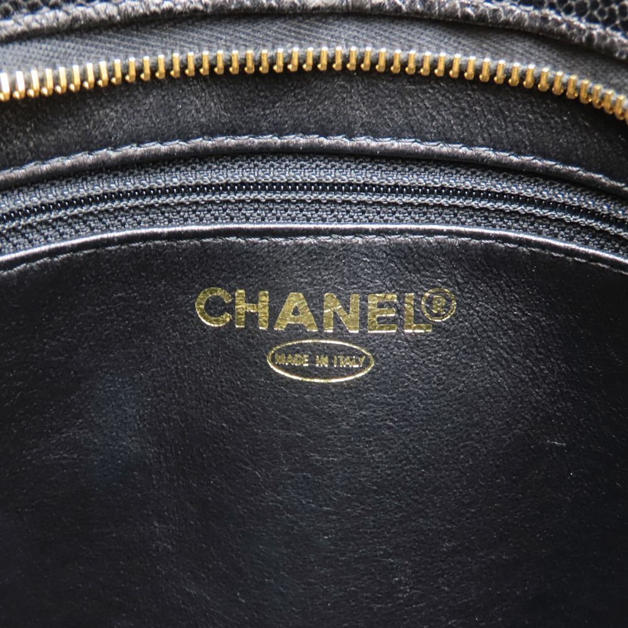 Chanel Black Grained Calfskin Tote Bag (Pre-Owned)