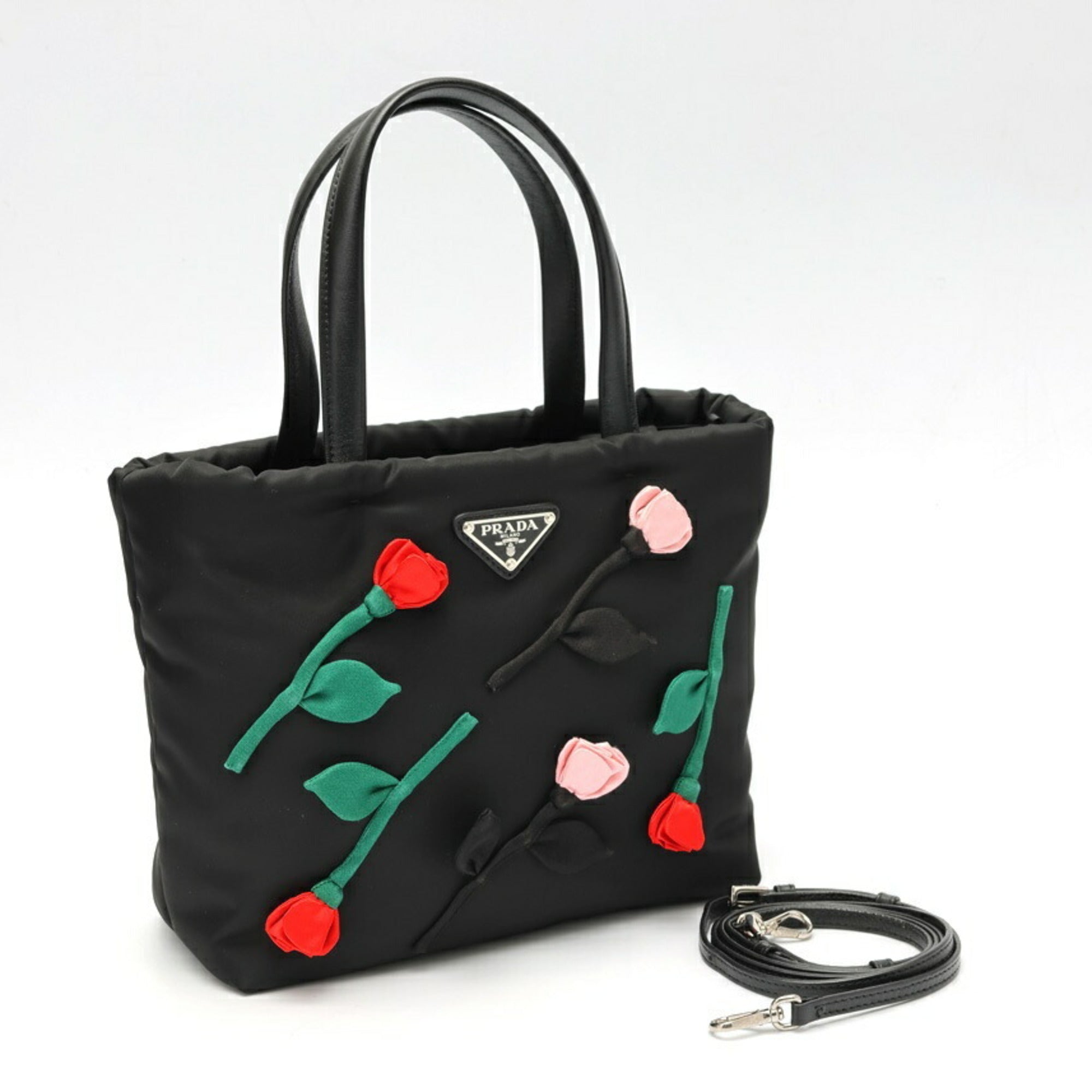 Prada Black Nylon Shoulder Bag Tote Bag (Pre-Owned)