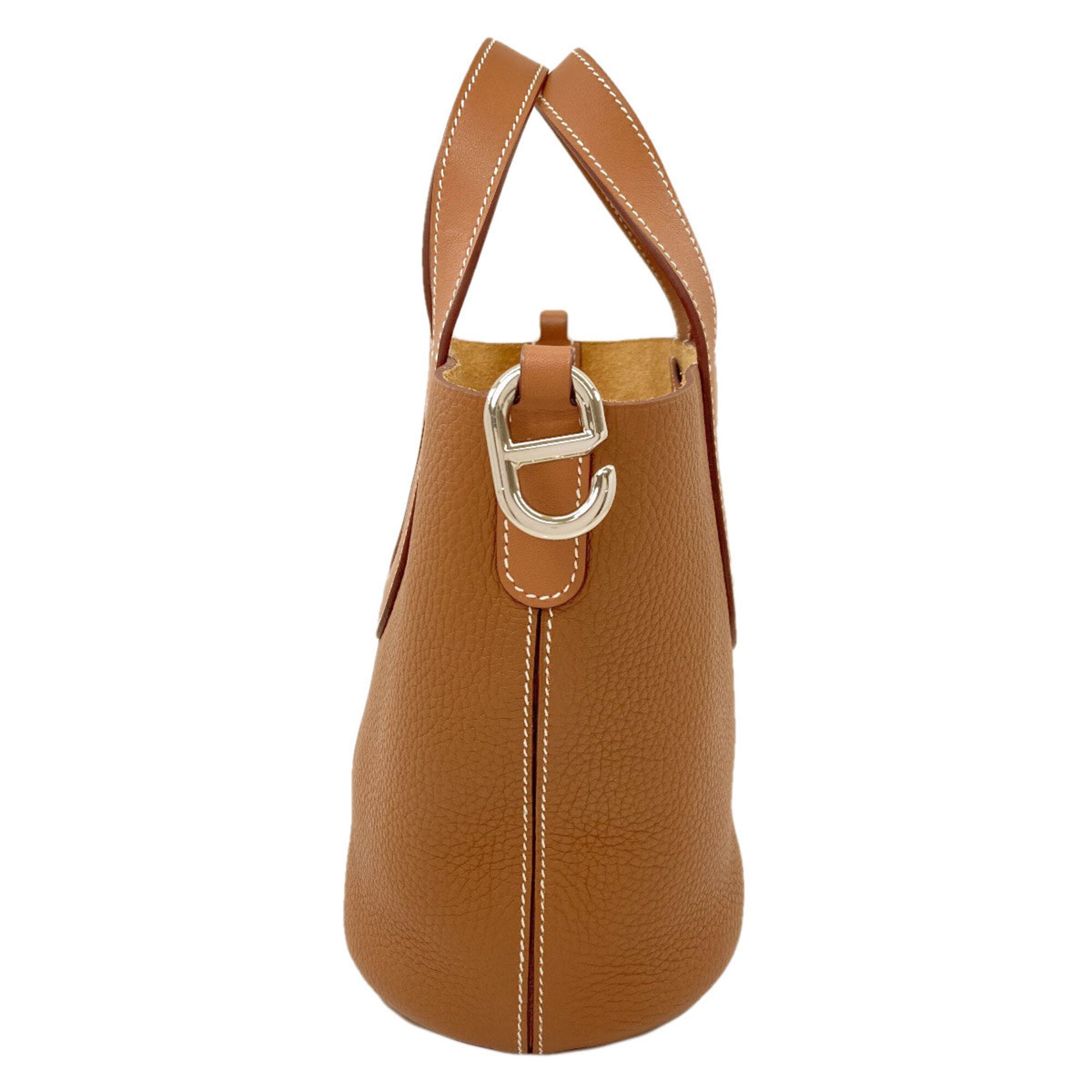 Hermes Gold Taurillon Clemence Leather Handbag (Pre-Owned)