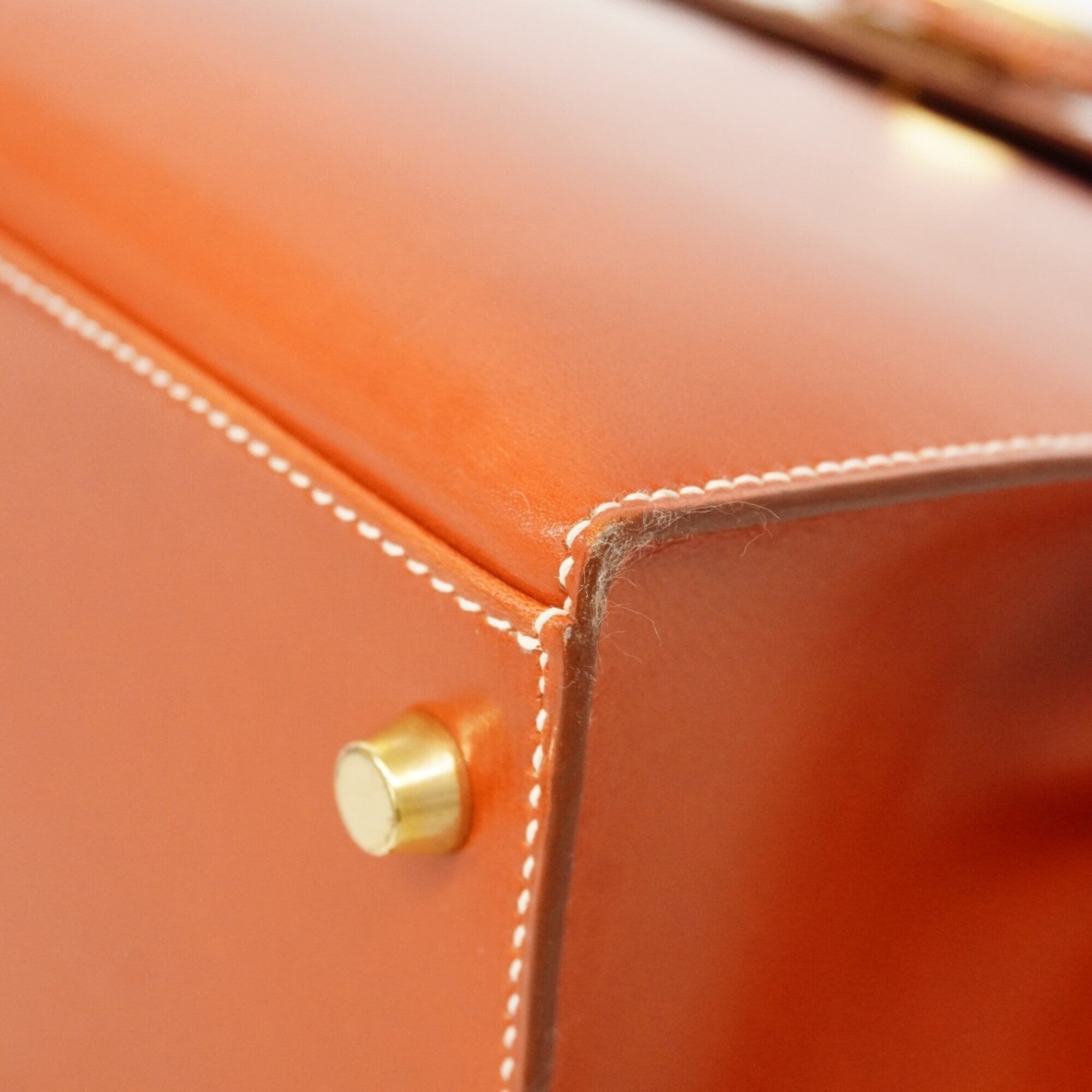 Hermes Brique Box Calf Leather Handbag (Pre-Owned)