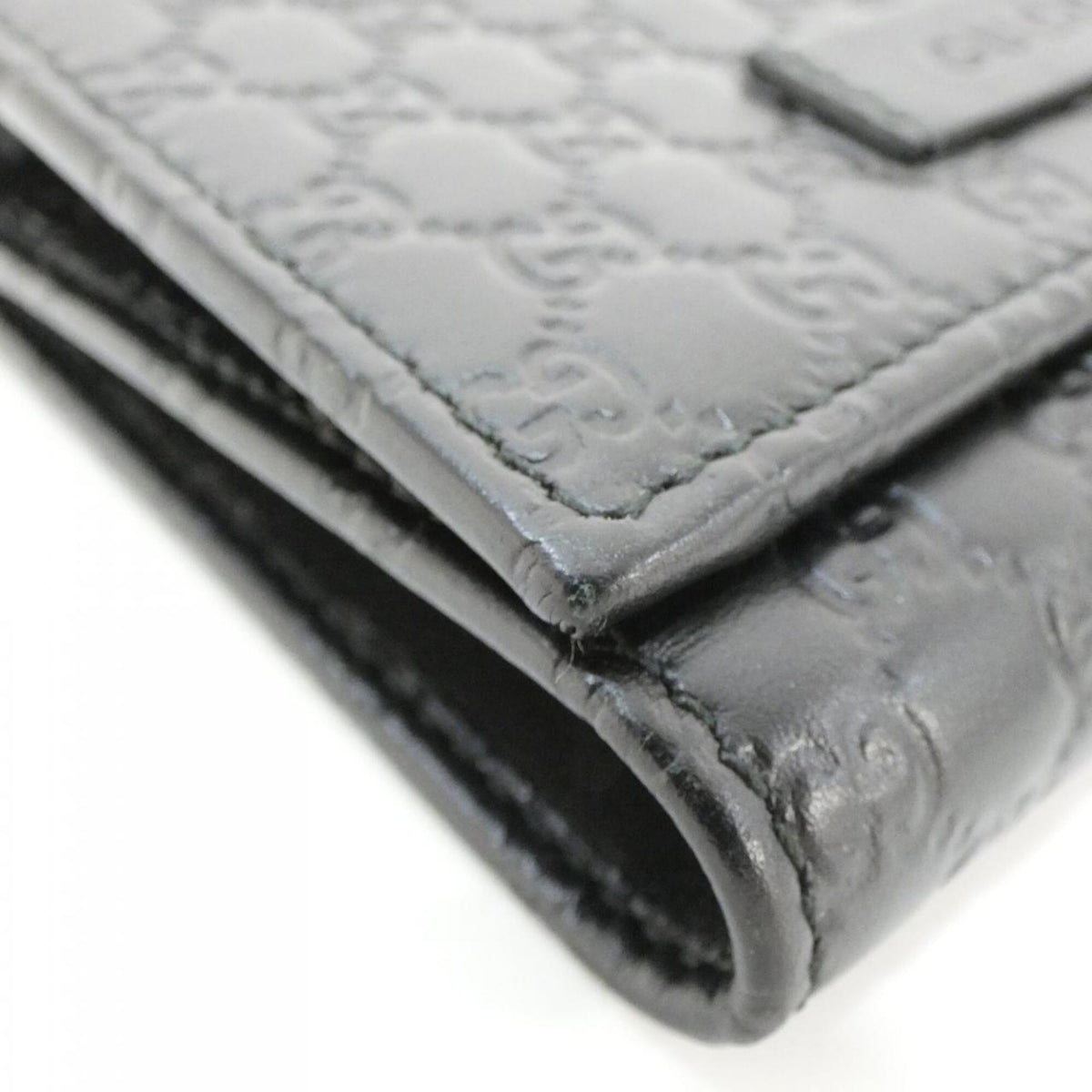 Gucci Black Micro Gg Leather Wallet (Tri-Fold) (Pre-Owned)