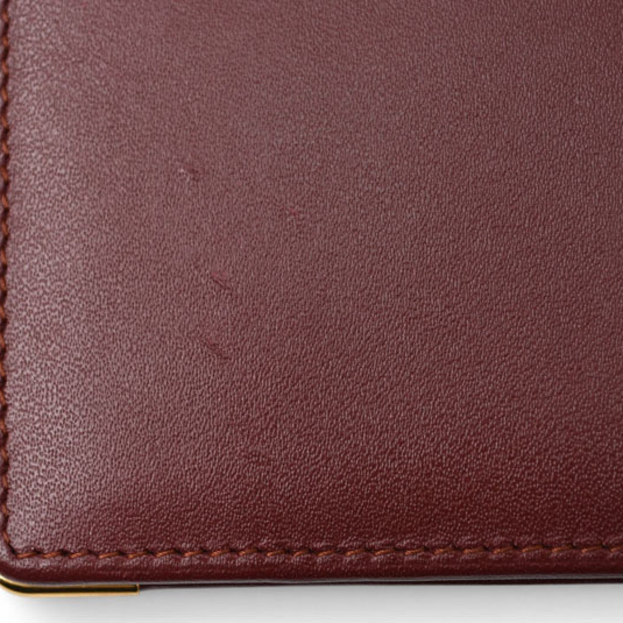 Cartier Must Bordeaux Leather Wallet (Bi-Fold) (Pre-Owned)