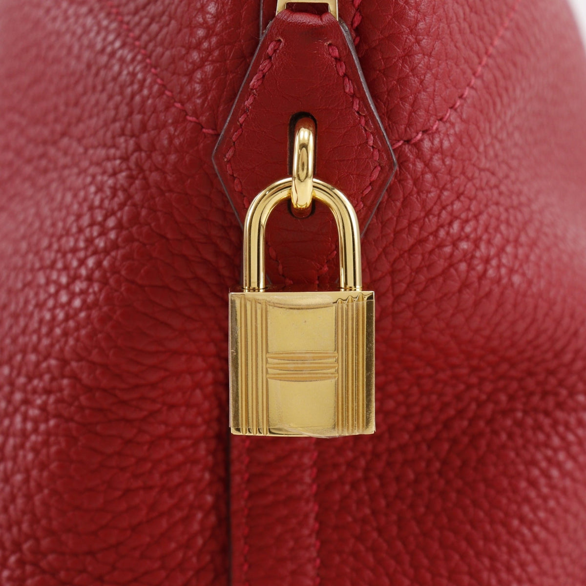 Hermes Bolide Red Color Taurillon Clemence Leather Handbag (Pre-Owned)