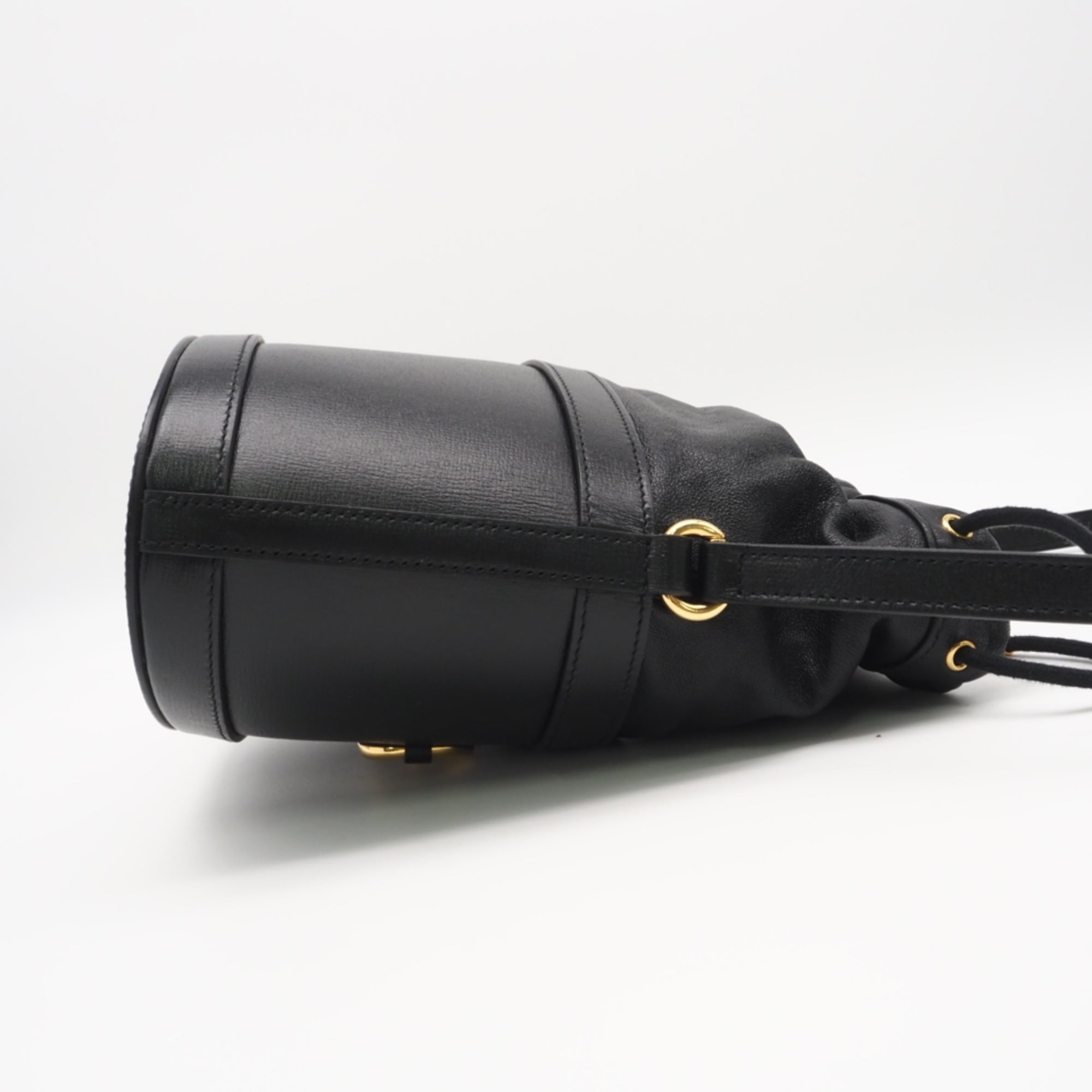 Gucci Horsebit Black Leather Shoulder Bag (Pre-Owned)
