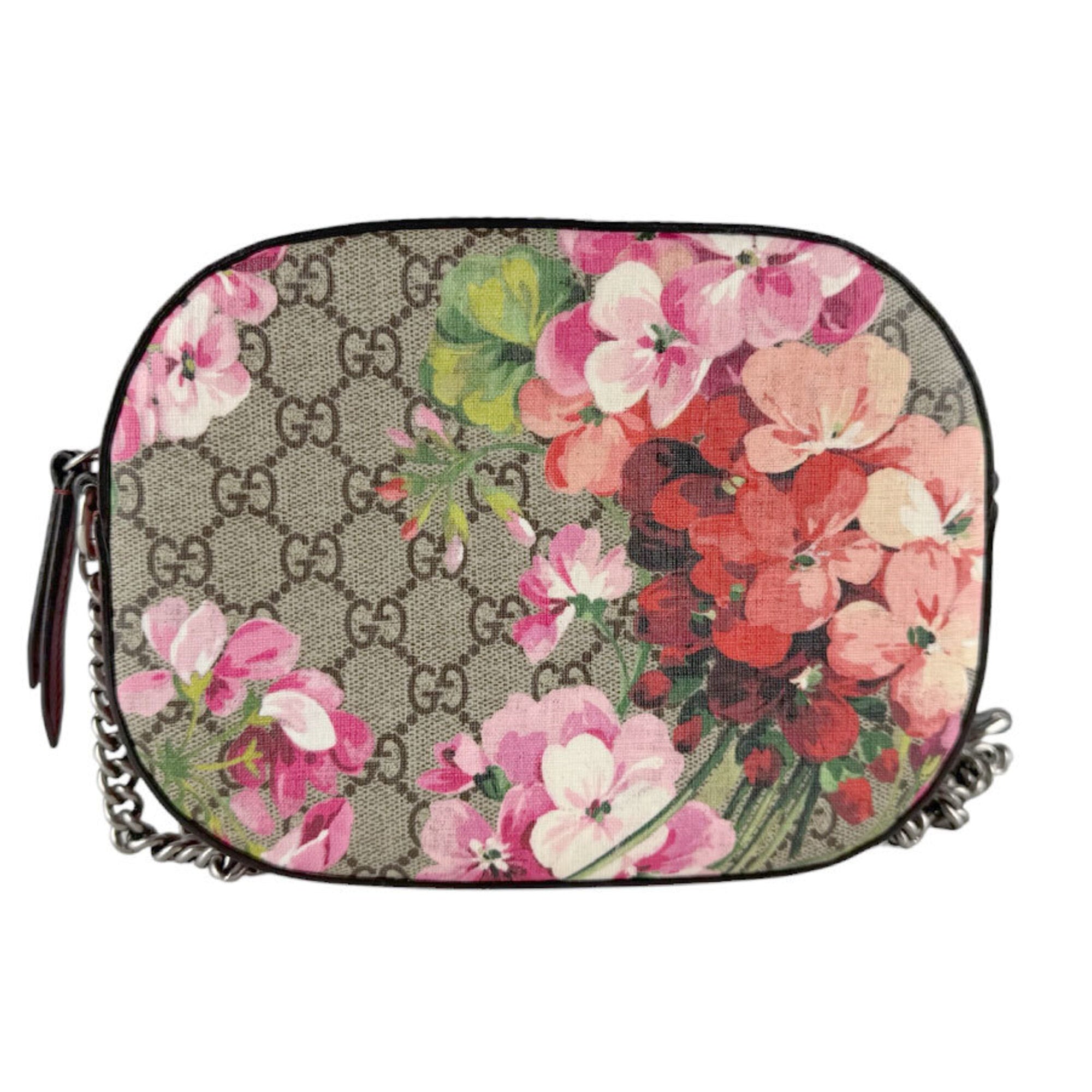 Gucci Brown Pink Gg Supreme Shoulder Bag (Pre-Owned)