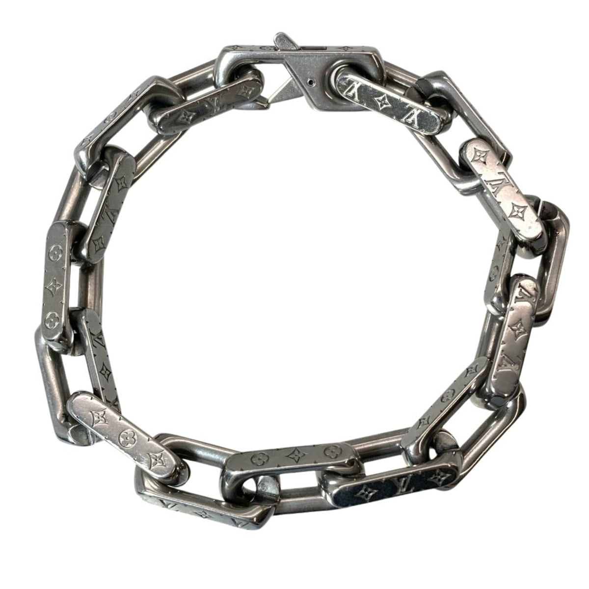 Louis Vuitton Monogram Silver Metal Charm Bracelet (Pre-Owned)