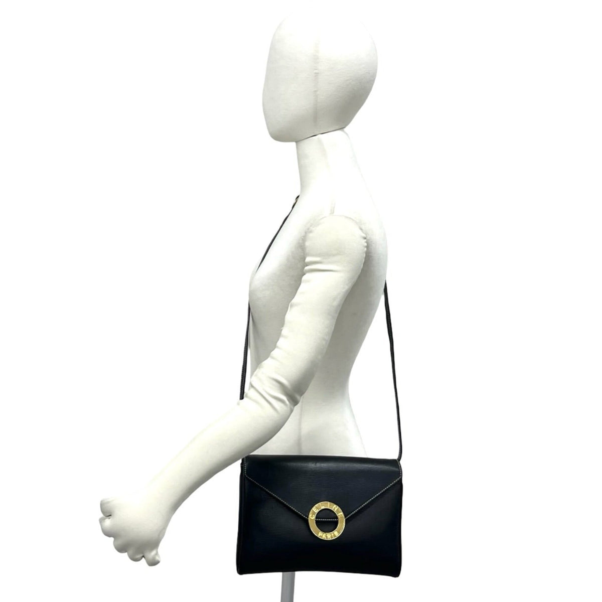 Celine Black Leather Pochette Shoulder Bag (Pre-Owned)