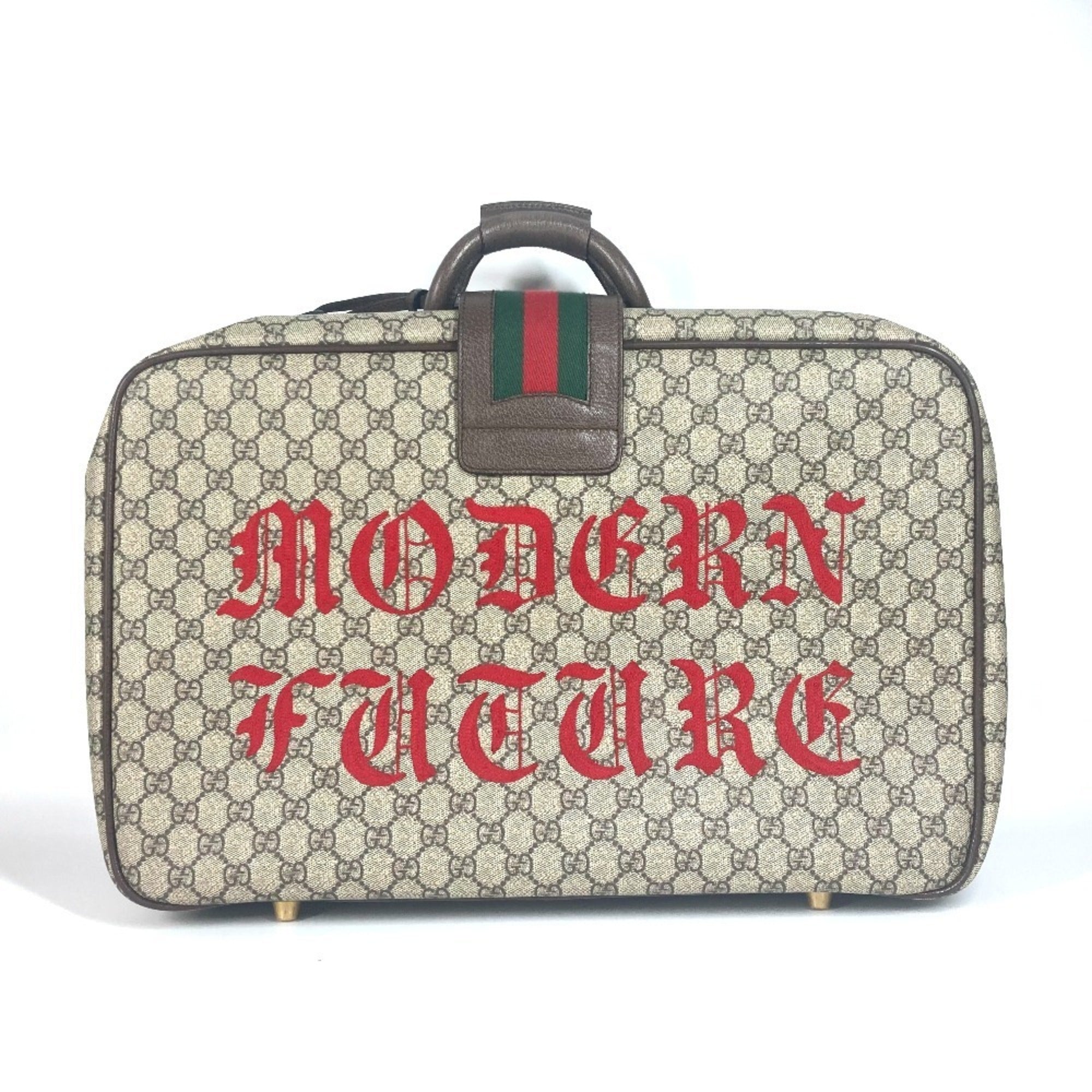 Gucci Beige Multi-Color Gg Supreme Boston Bag (Pre-Owned)
