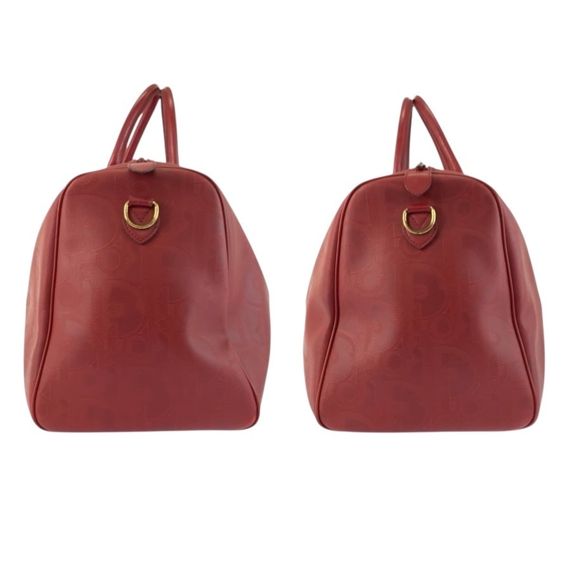 Christian Dior Red Color Pvc Boston Bag Shoulder Bag (Pre-Owned)