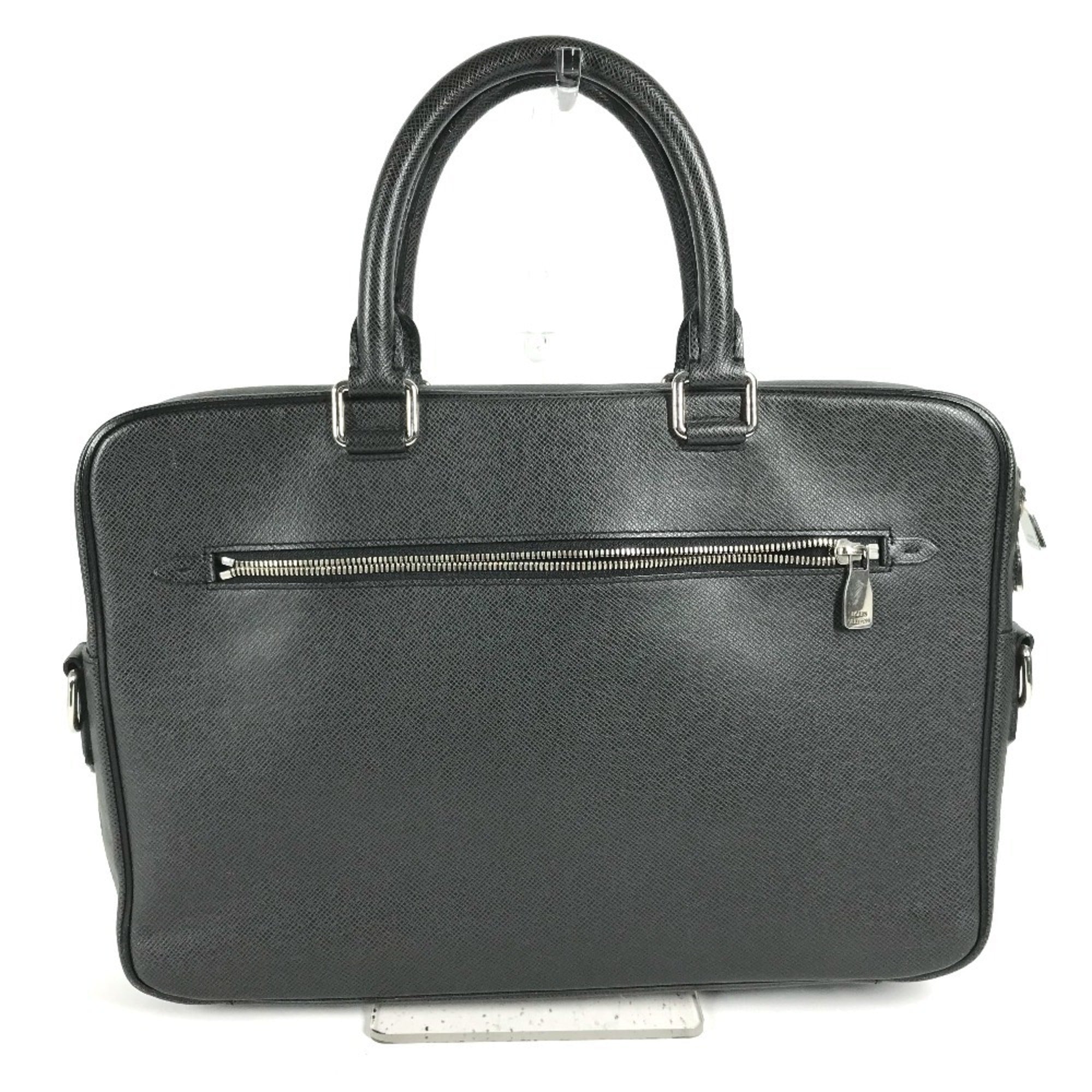 Louis Vuitton Black Taiga Leather Handbag Tote Bag (Pre-Owned)
