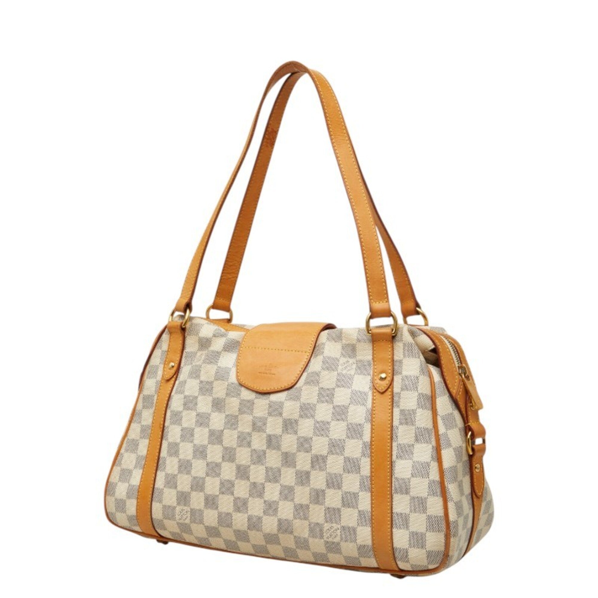Louis Vuitton White Pvc Leather Shoulder Bag Tote Bag (Pre-Owned)
