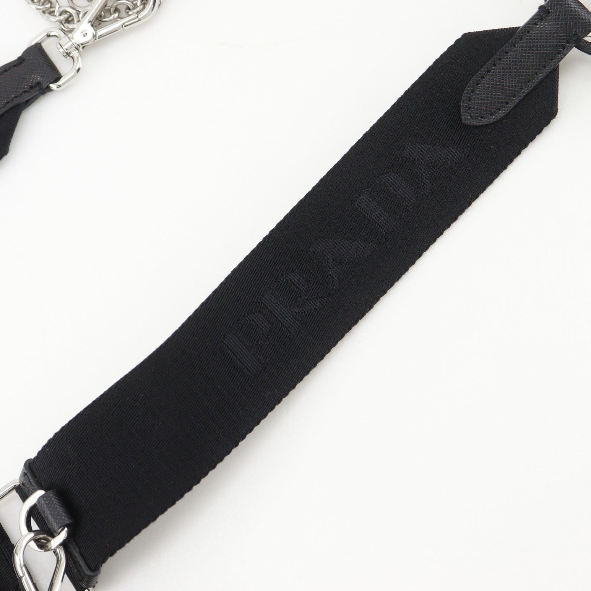Prada Saffiano Black Nero Nylon Saffiano Shoulder Bag (Pre-Owned)