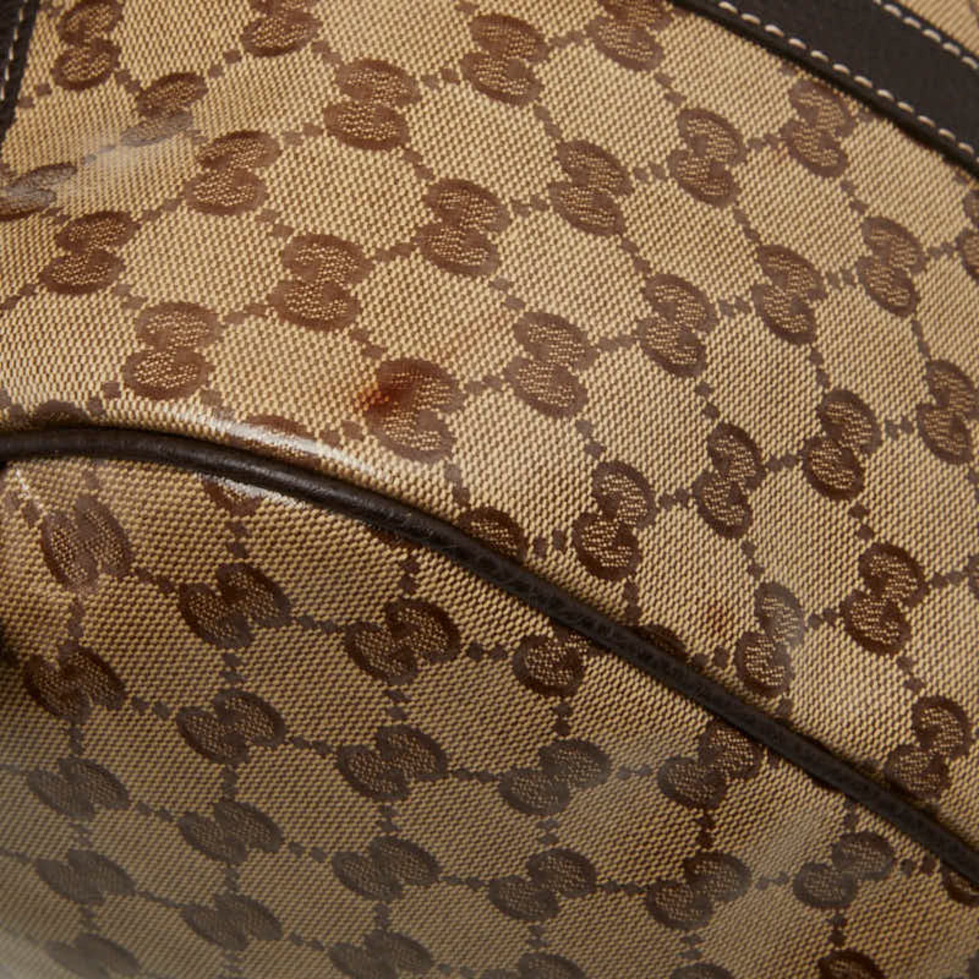 Gucci Beige Brown Pvc Leather Boston Bag Handbag (Pre-Owned)