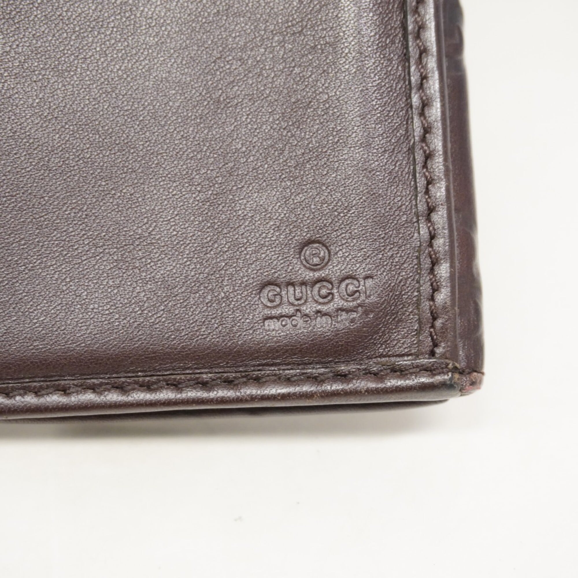 Gucci Brown Leather Long Wallet (Bi-Fold) (Pre-Owned)