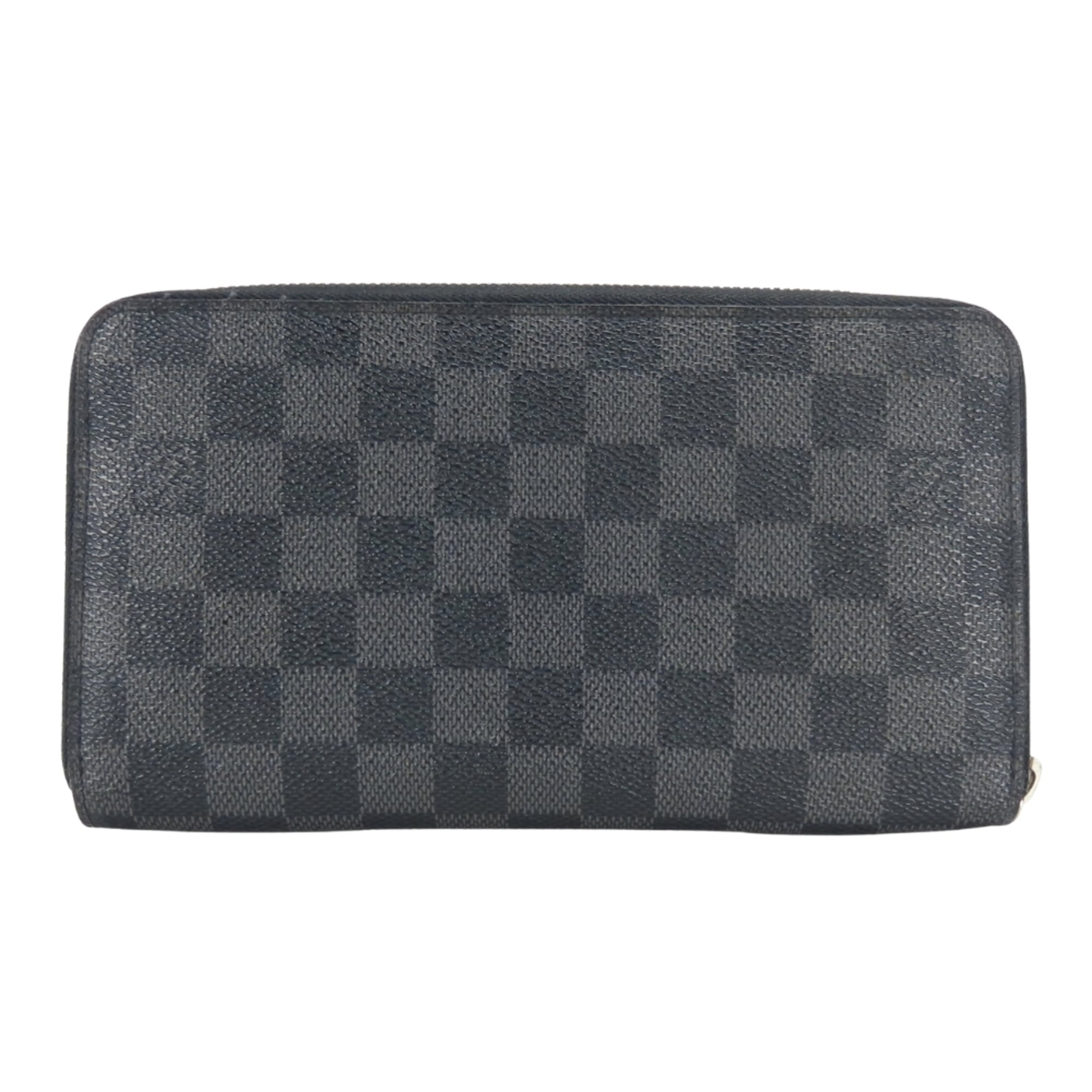 Louis Vuitton Black Gray Damier Graphite Leather Long Wallet (Bi-Fold) (Pre-Owned)